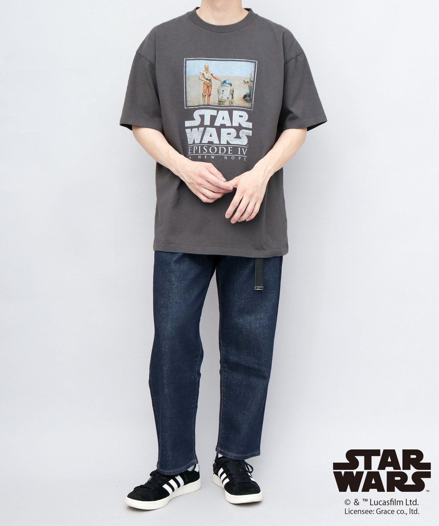 グッドウェア GOODWEAR STAR WARS プリント Tシャツ ビッグシルエット エピソード4 新たなる希望 フォースの覚醒 （チャコール-A） チャコール-A