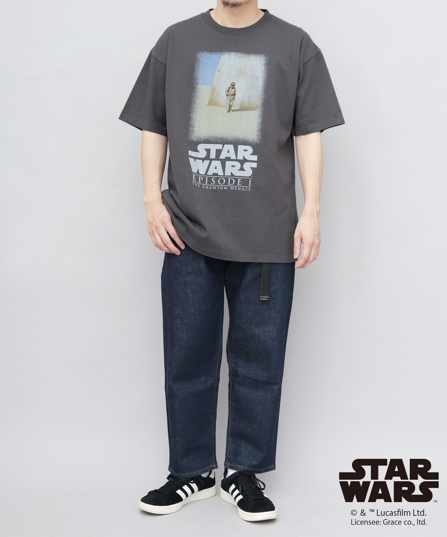 グッドウェア GOODWEAR STAR WARS プリント Tシャツ ビッグシルエット エピソード4 新たなる希望 フォースの覚醒 （チャコール-A） チャコール-A
