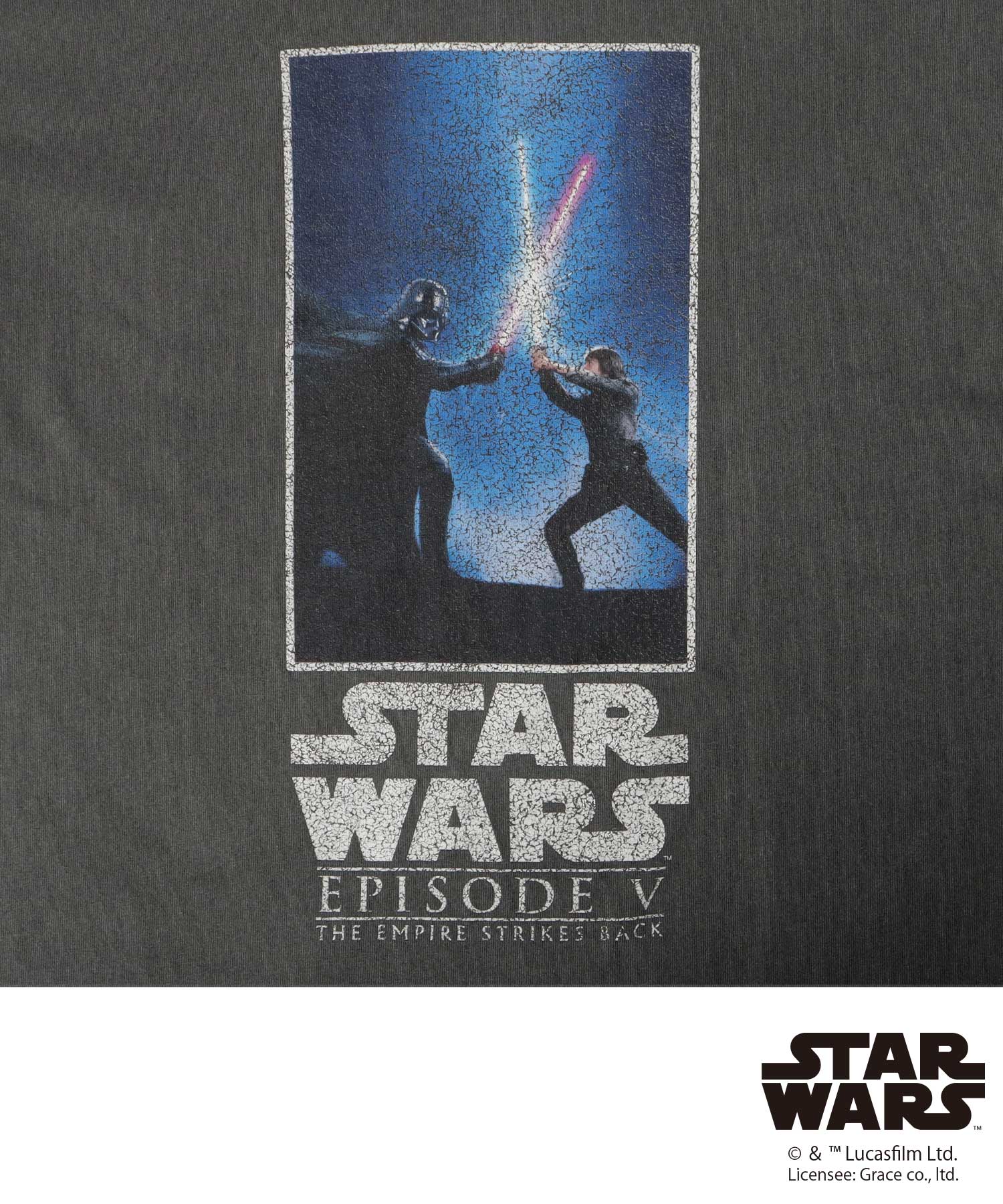 グッドウェア GOODWEAR STAR WARS クラックプリント Tシャツ ビッグシルエット 新たなる希望 帝国の逆襲 （チャコール-A） チャコール-A