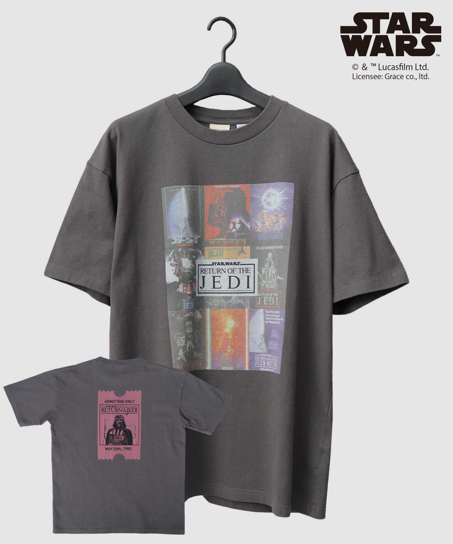 グッドウェア GOODWEAR STAR WARS コラージュプリント Tシャツ ビッグシルエット エピソード6 ジェダイの復帰 （チャコール） チャコール