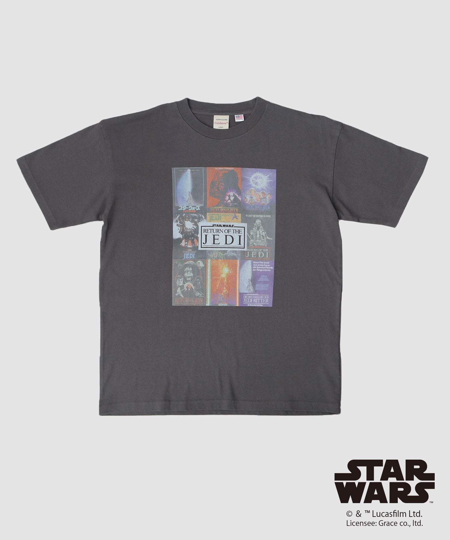 グッドウェア GOODWEAR STAR WARS コラージュプリント Tシャツ ビッグシルエット エピソード6 ジェダイの復帰 （チャコール） チャコール