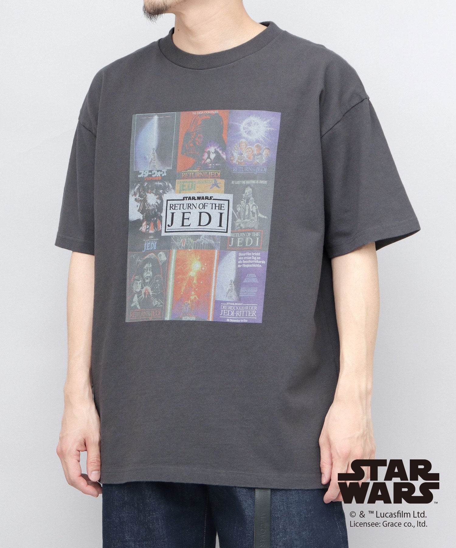 グッドウェア GOODWEAR STAR WARS コラージュプリント Tシャツ ビッグシルエット エピソード6 ジェダイの復帰 （チャコール） チャコール