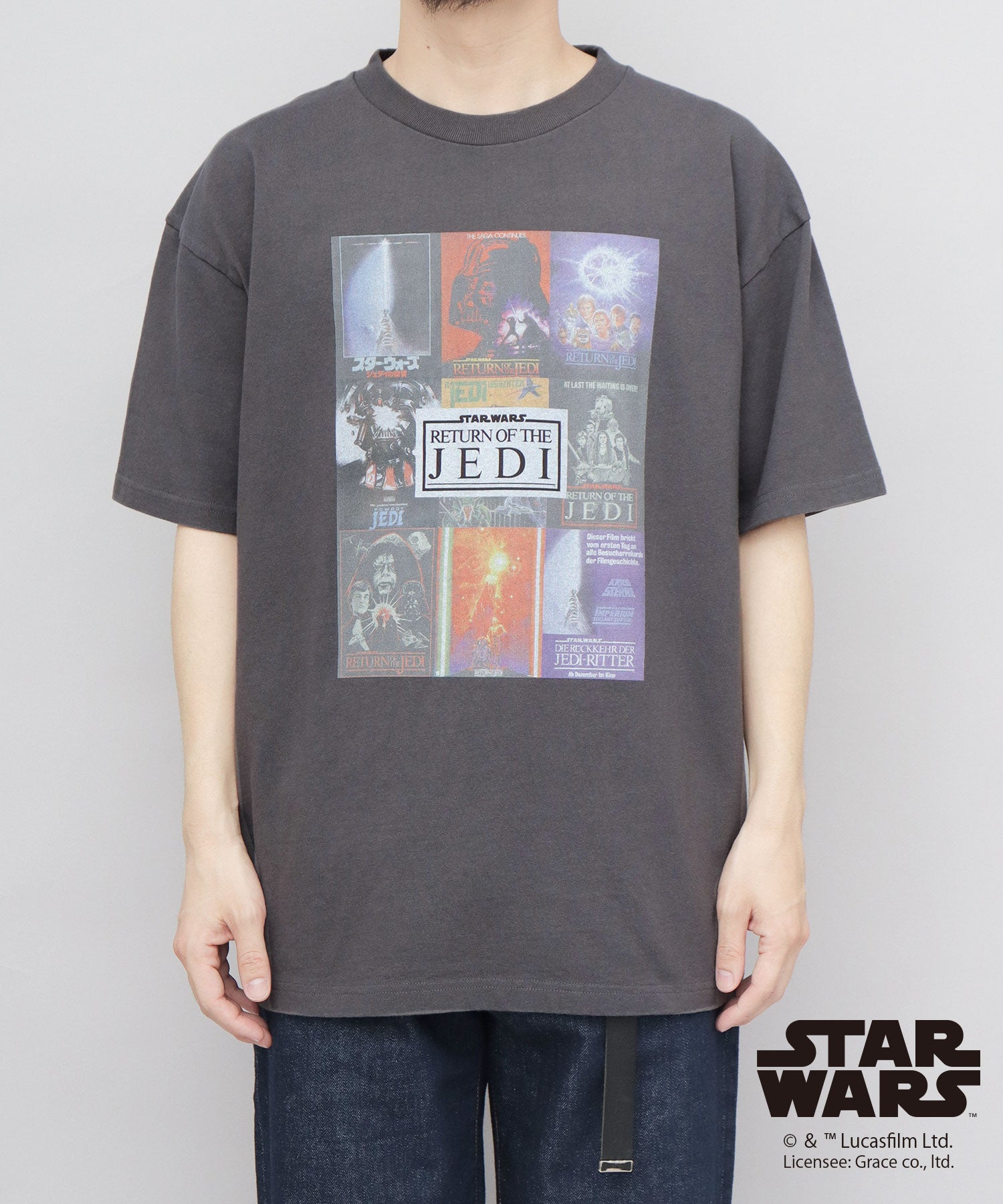 グッドウェア GOODWEAR STAR WARS コラージュプリント Tシャツ ビッグシルエット エピソード6 ジェダイの復帰 （チャコール） チャコール