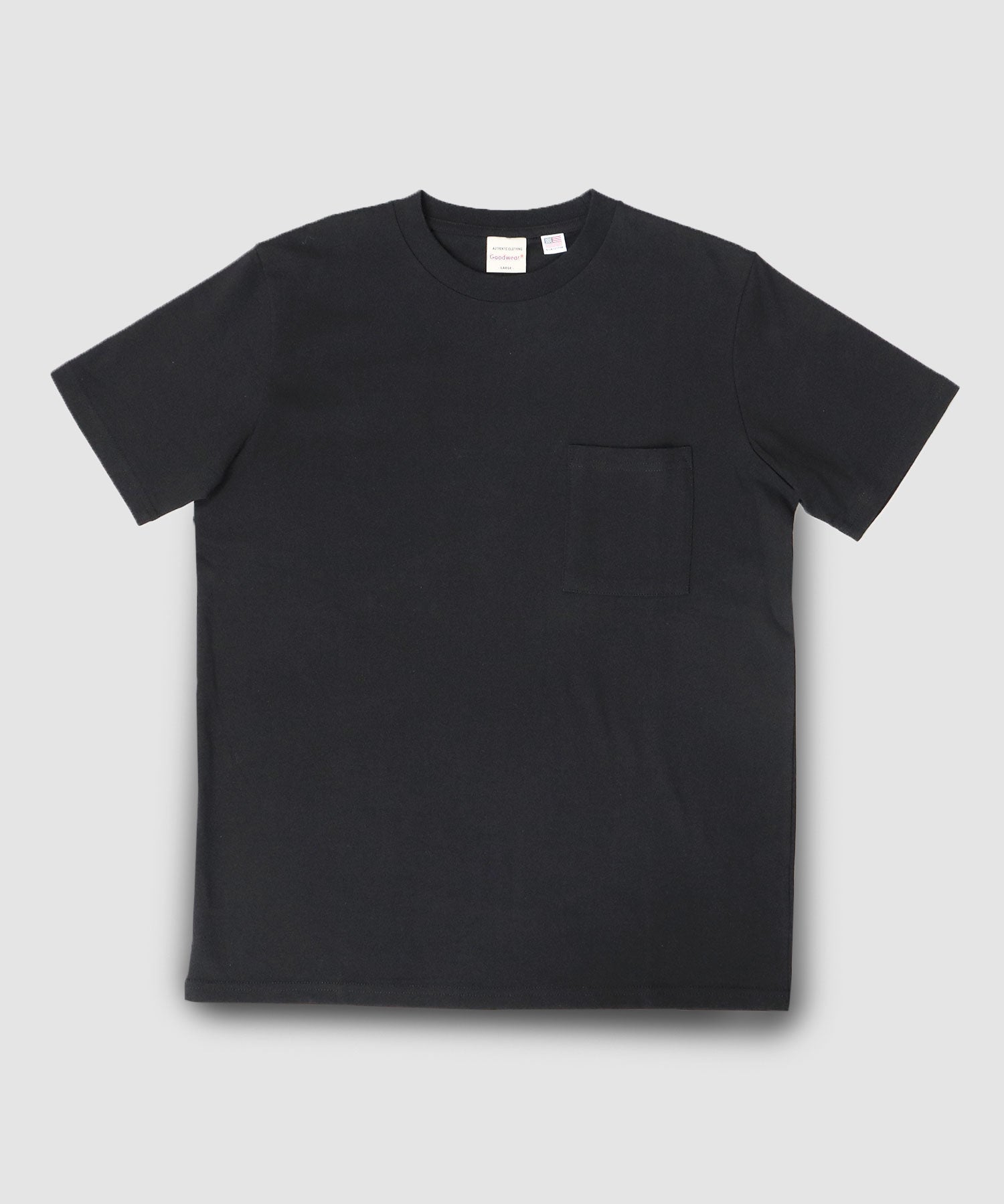 グッドウェア GOODWEAR USAコットン 吸水速乾・接触冷感 袖リブ ポケット付き 半袖 Tシャツ （グレー） グレー