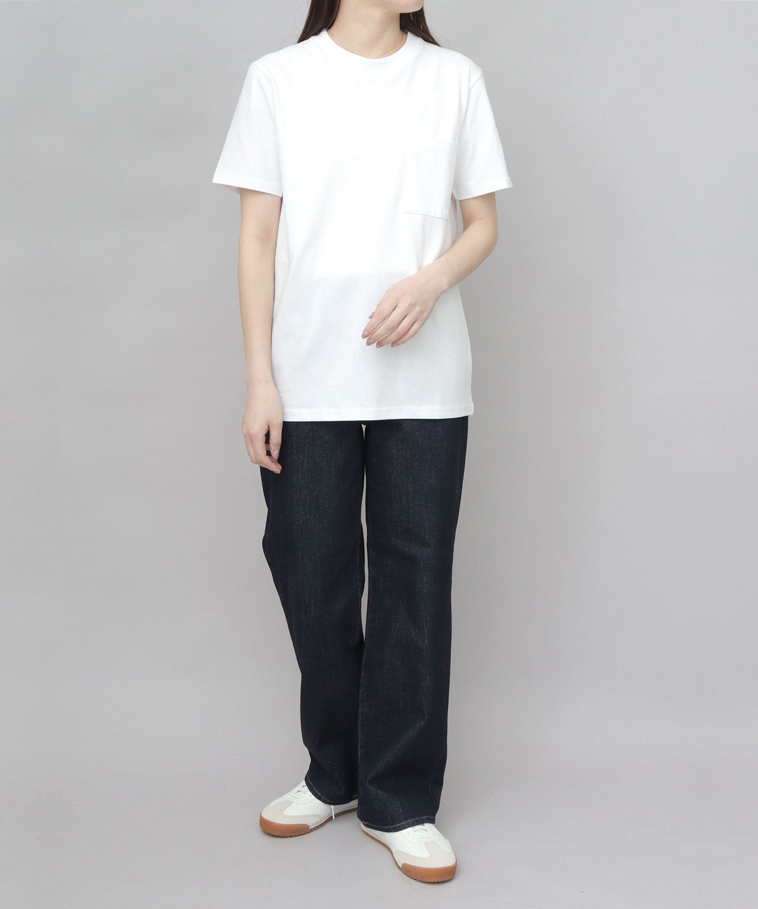 グッドウェア GOODWEAR USAコットン 吸水速乾・接触冷感 袖リブ ポケット付き 半袖 Tシャツ （グレー） グレー
