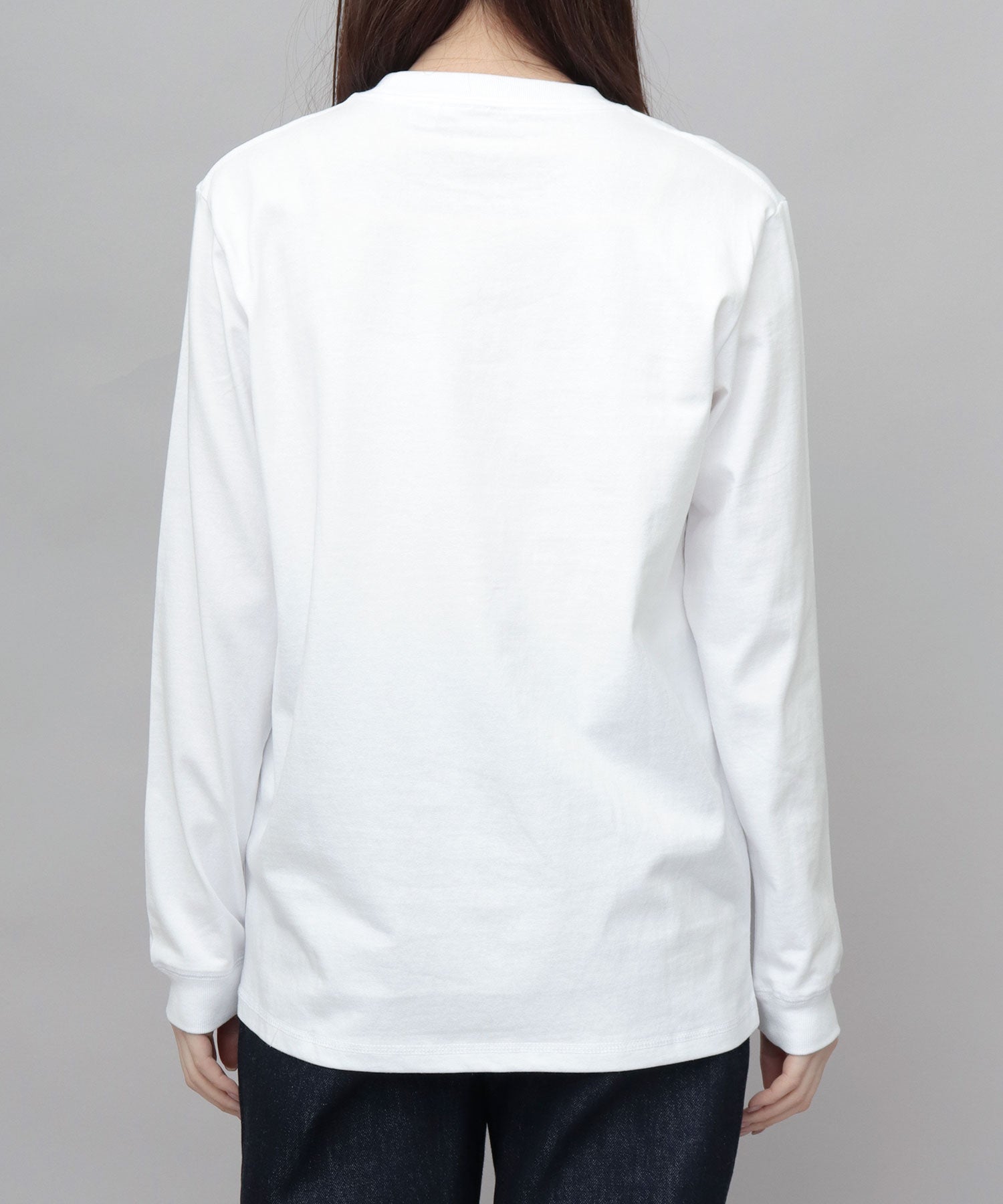 グッドウェア GOODWEAR USAコットン 吸水速乾・接触冷感 袖リブ ポケット付き ロングスリーブ Tシャツ （ホワイト） ホワイト
