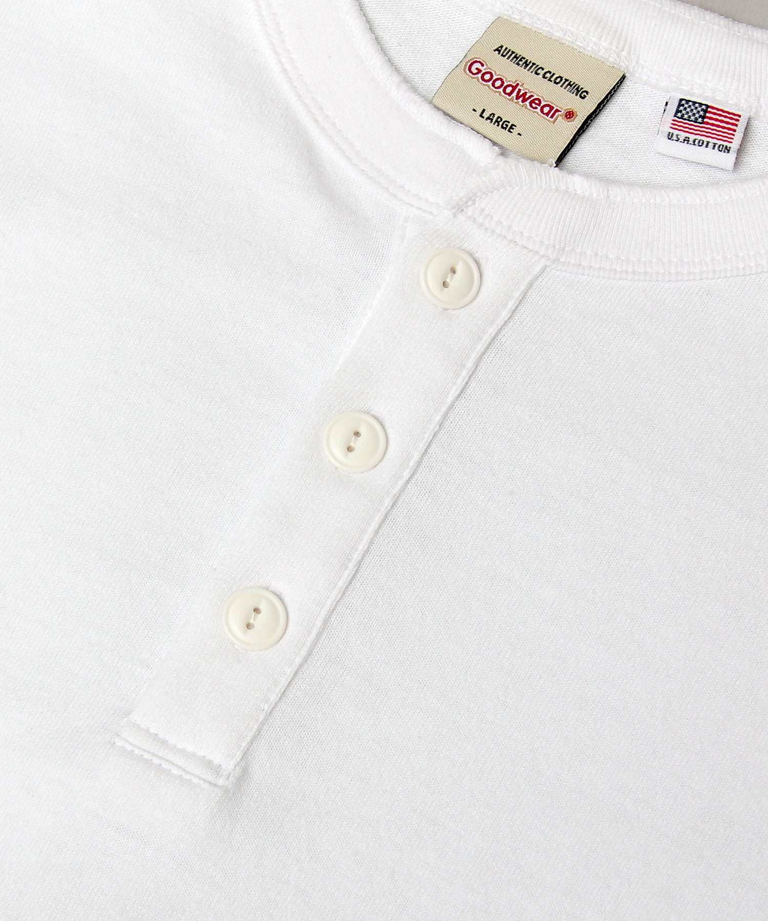 グッドウェア GOODWEAR USAコットン ヘンリーネック ロングスリーブTシャツ ロンT 長袖 レギュラーシルエット （ダークグリーン） ダークグリーン