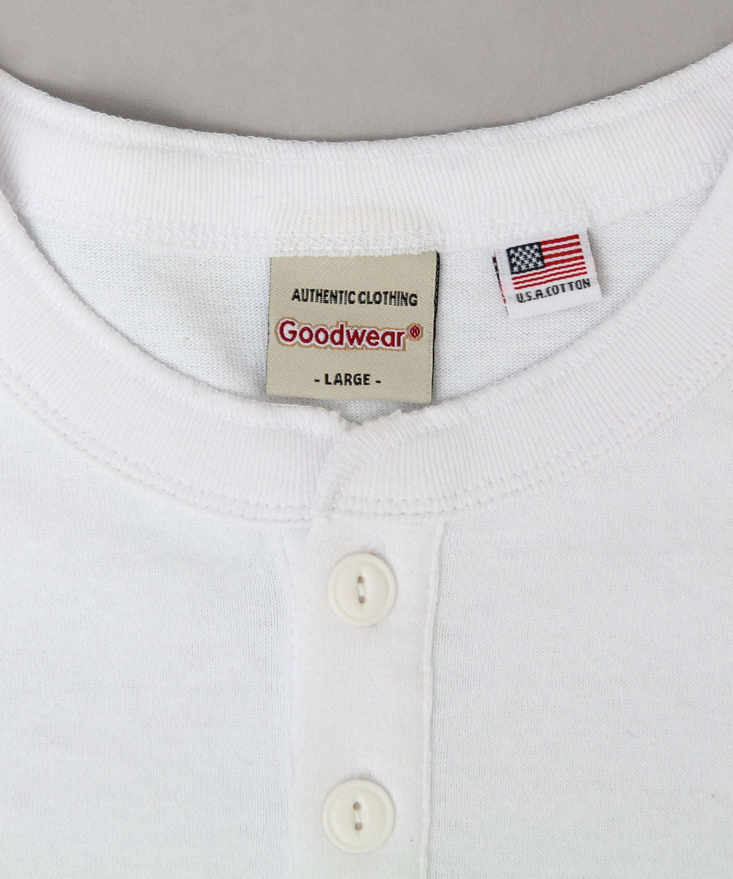グッドウェア GOODWEAR USAコットン ヘンリーネック ロングスリーブTシャツ ロンT 長袖 レギュラーシルエット （ダークグリーン） ダークグリーン