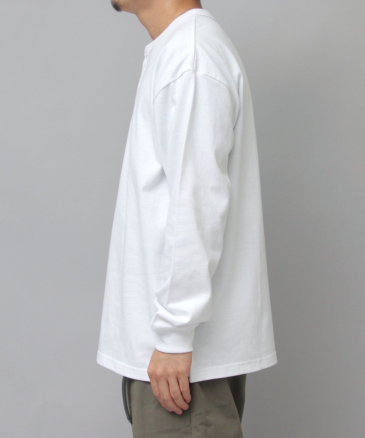 グッドウェア GOODWEAR USAコットン ヘンリーネック ロングスリーブTシャツ ロンT 長袖 レギュラーシルエット （ダークグリーン） ダークグリーン