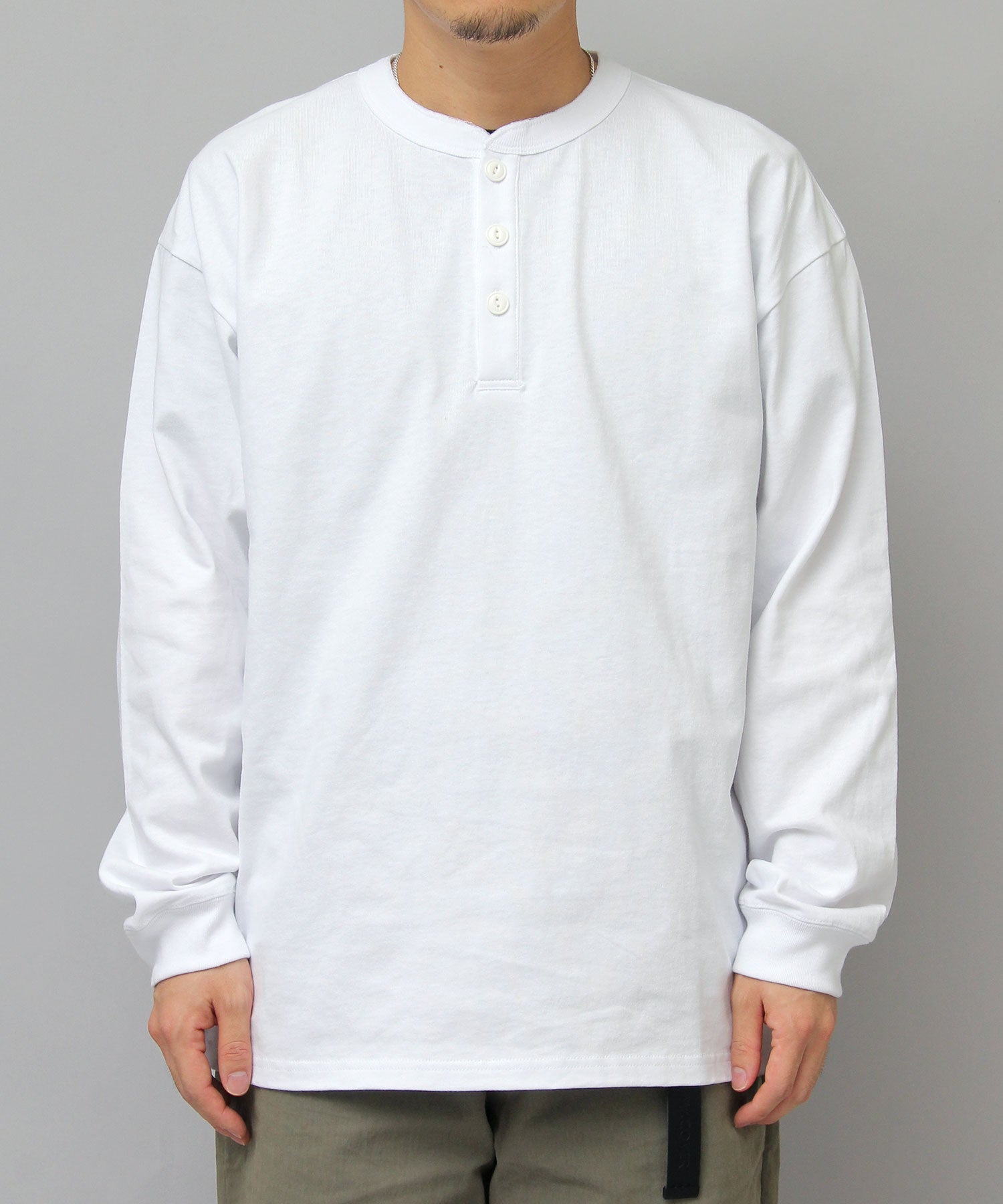 グッドウェア GOODWEAR USAコットン ヘンリーネック ロングスリーブTシャツ ロンT 長袖 レギュラーシルエット （ダークグリーン） ダークグリーン