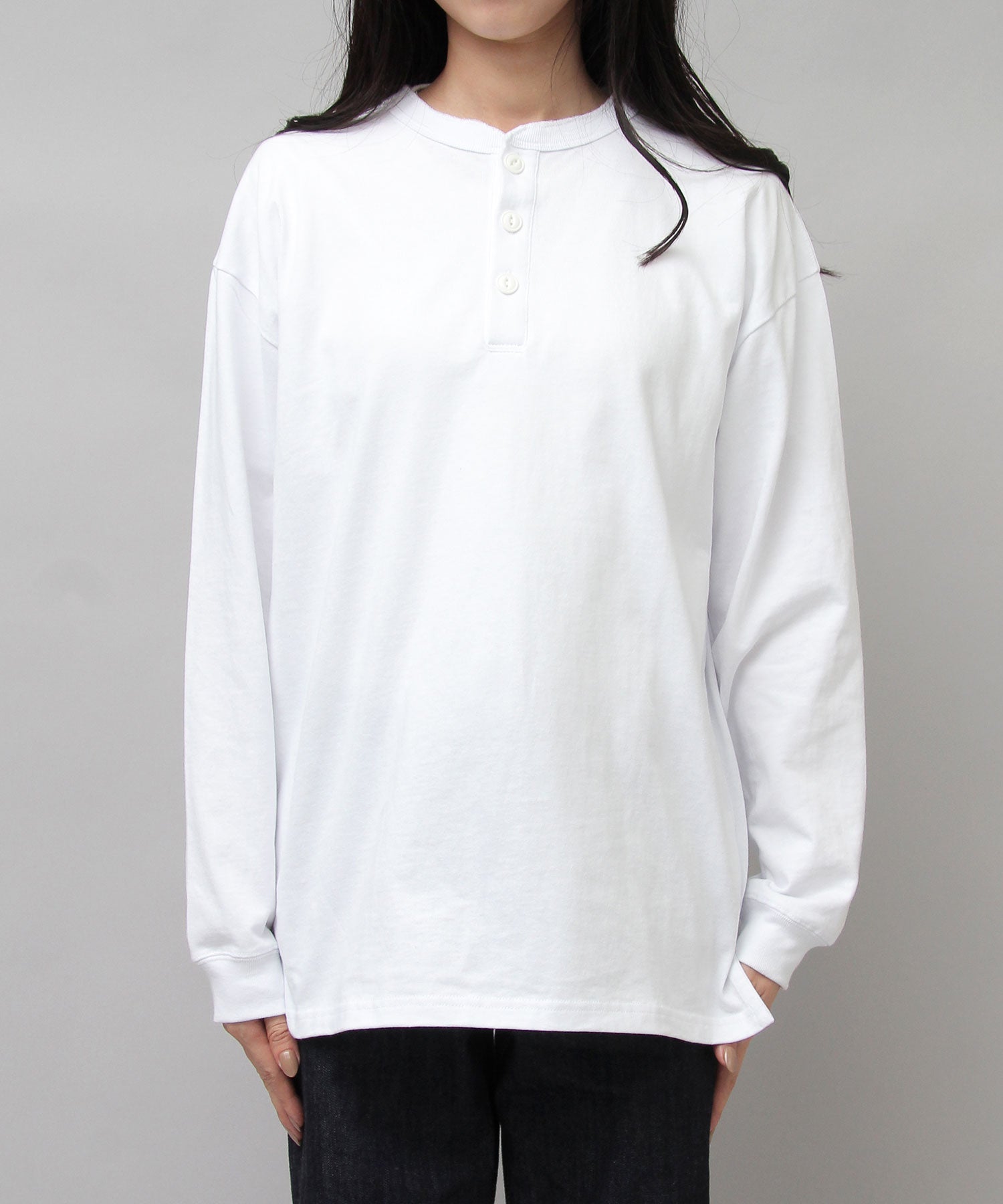 グッドウェア GOODWEAR USAコットン ヘンリーネック ロングスリーブTシャツ ロンT 長袖 レギュラーシルエット （ダークグリーン） ダークグリーン