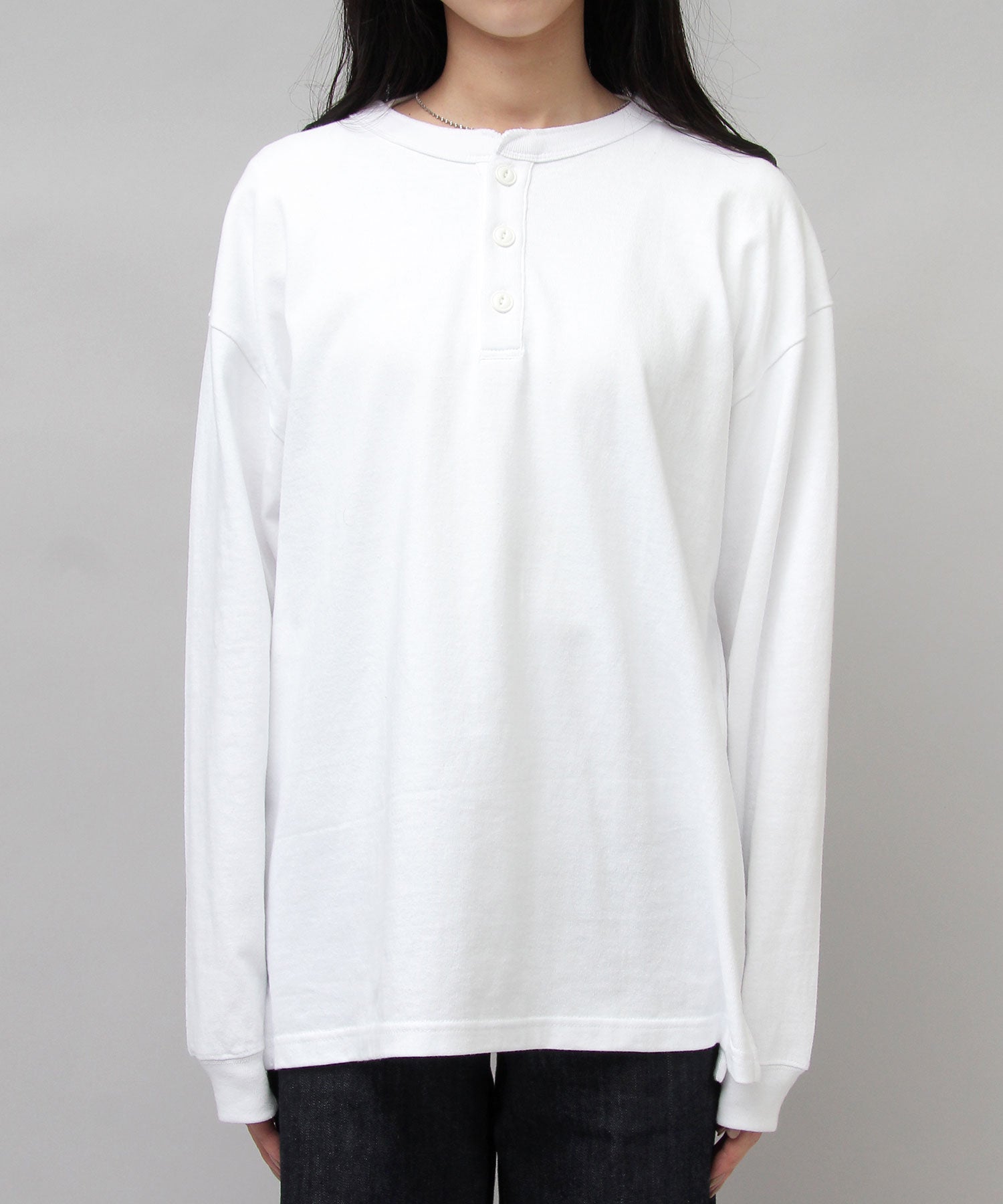 グッドウェア GOODWEAR USAコットン ヘンリーネック ロングスリーブTシャツ ロンT 長袖 レギュラーシルエット （ダークグリーン） ダークグリーン