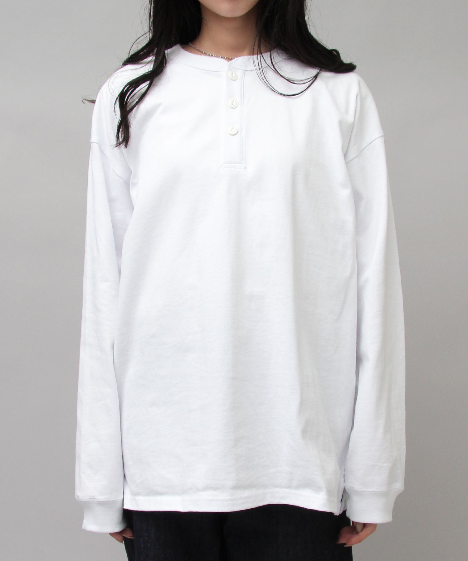 グッドウェア GOODWEAR USAコットン ヘンリーネック ロングスリーブTシャツ ロンT 長袖 レギュラーシルエット （ダークグリーン） ダークグリーン