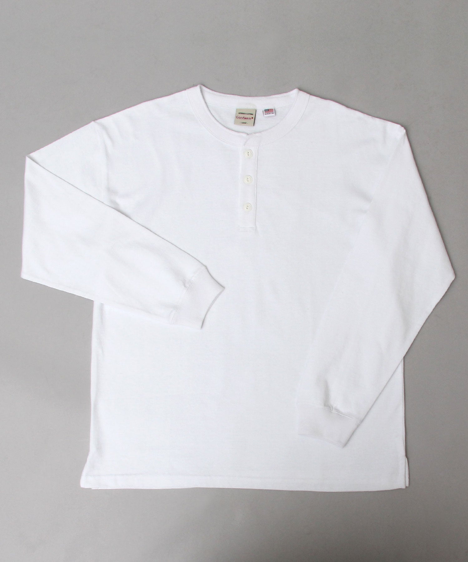 グッドウェア GOODWEAR USAコットン ヘンリーネック ロングスリーブTシャツ ロンT 長袖 レギュラーシルエット （ダークグリーン） ダークグリーン