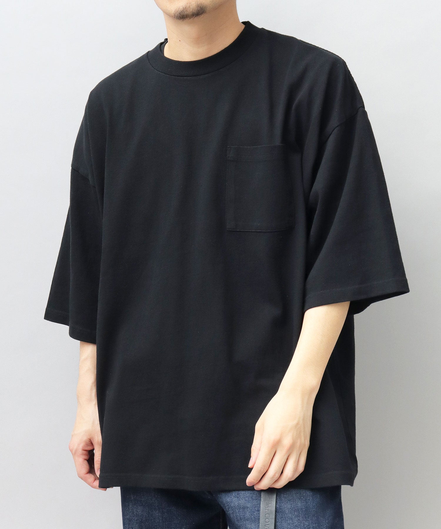 グッドウェア GOODWEAR USAコットン ポケット付き Tシャツ 半袖 スーパービッグシルエット オーバーサイズ （ブラック） ブラック