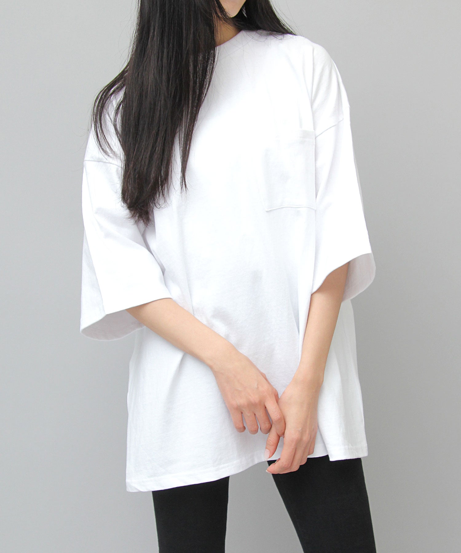 グッドウェア GOODWEAR USAコットン ポケット付き Tシャツ 半袖 スーパービッグシルエット オーバーサイズ （ブラック） ブラック