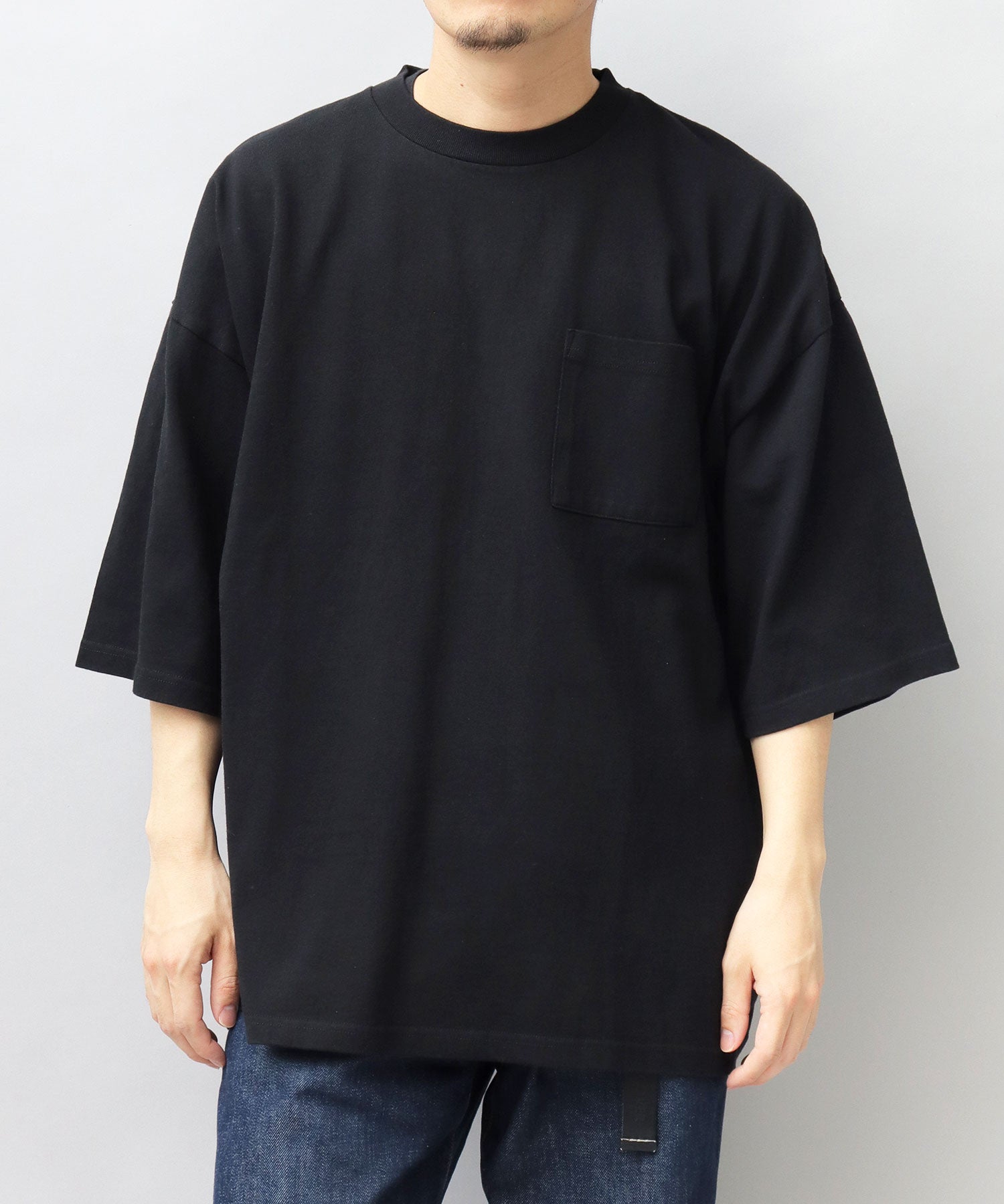 グッドウェア GOODWEAR USAコットン ポケット付き Tシャツ 半袖 スーパービッグシルエット オーバーサイズ （ブラック） ブラック