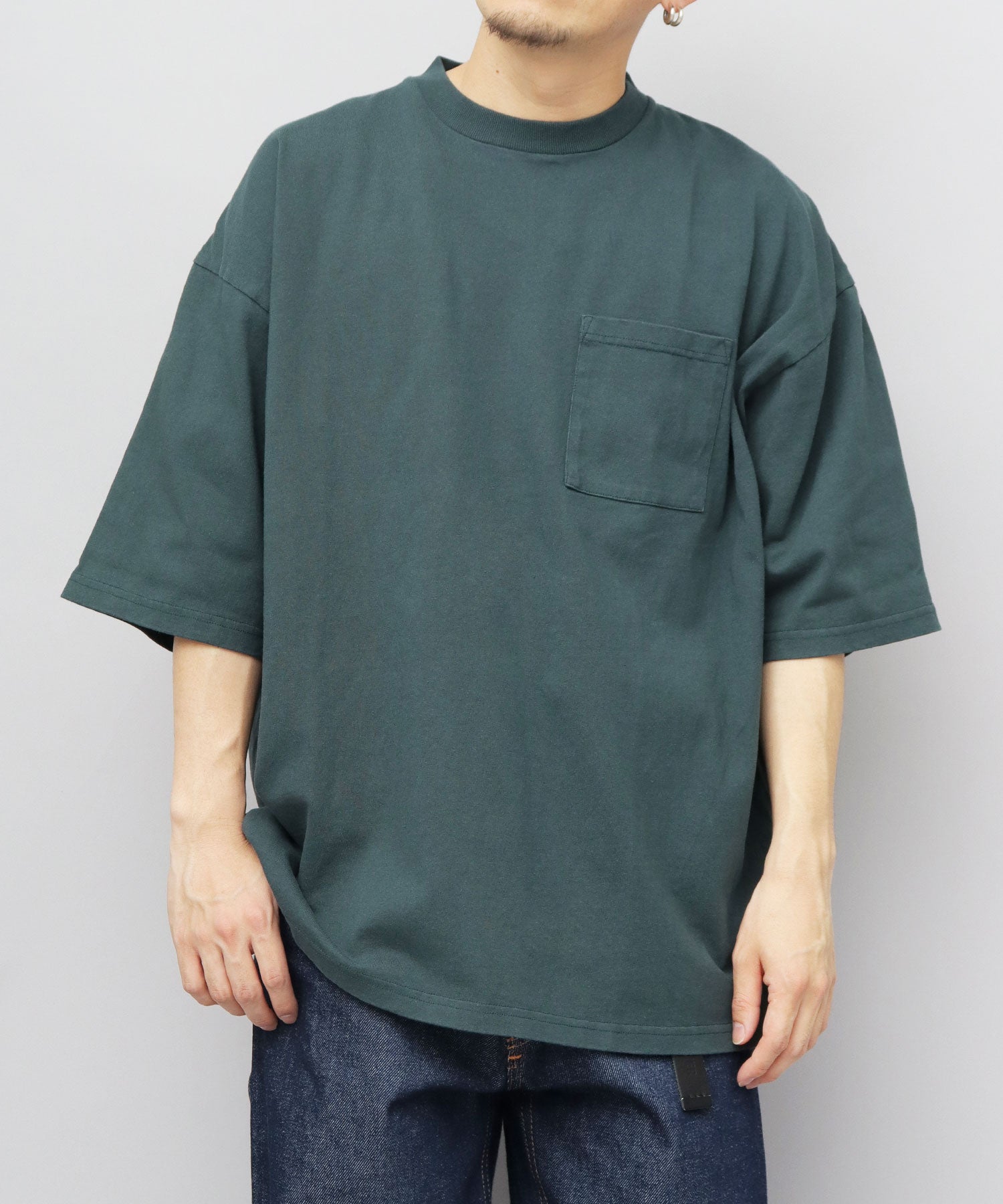 グッドウェア GOODWEAR USAコットン ポケット付き Tシャツ 半袖 スーパービッグシルエット オーバーサイズ （ブラック） ブラック