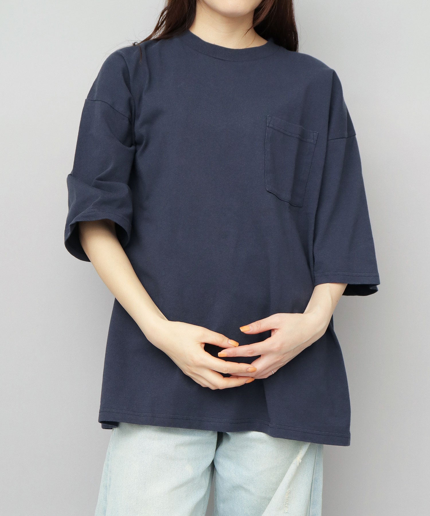 グッドウェア GOODWEAR USAコットン ポケット付き Tシャツ 半袖 スーパービッグシルエット オーバーサイズ （ブラック） ブラック