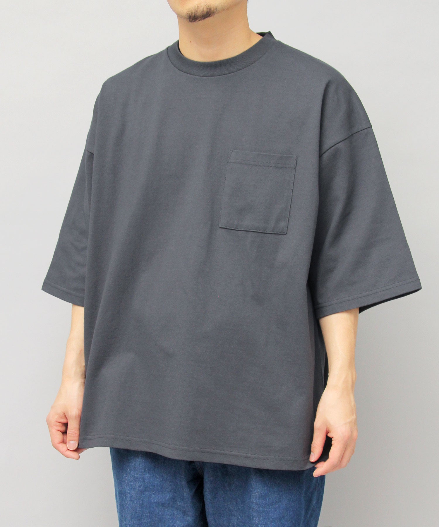 グッドウェア GOODWEAR USAコットン ポケット付き Tシャツ 半袖 スーパービッグシルエット オーバーサイズ （ブラック） ブラック