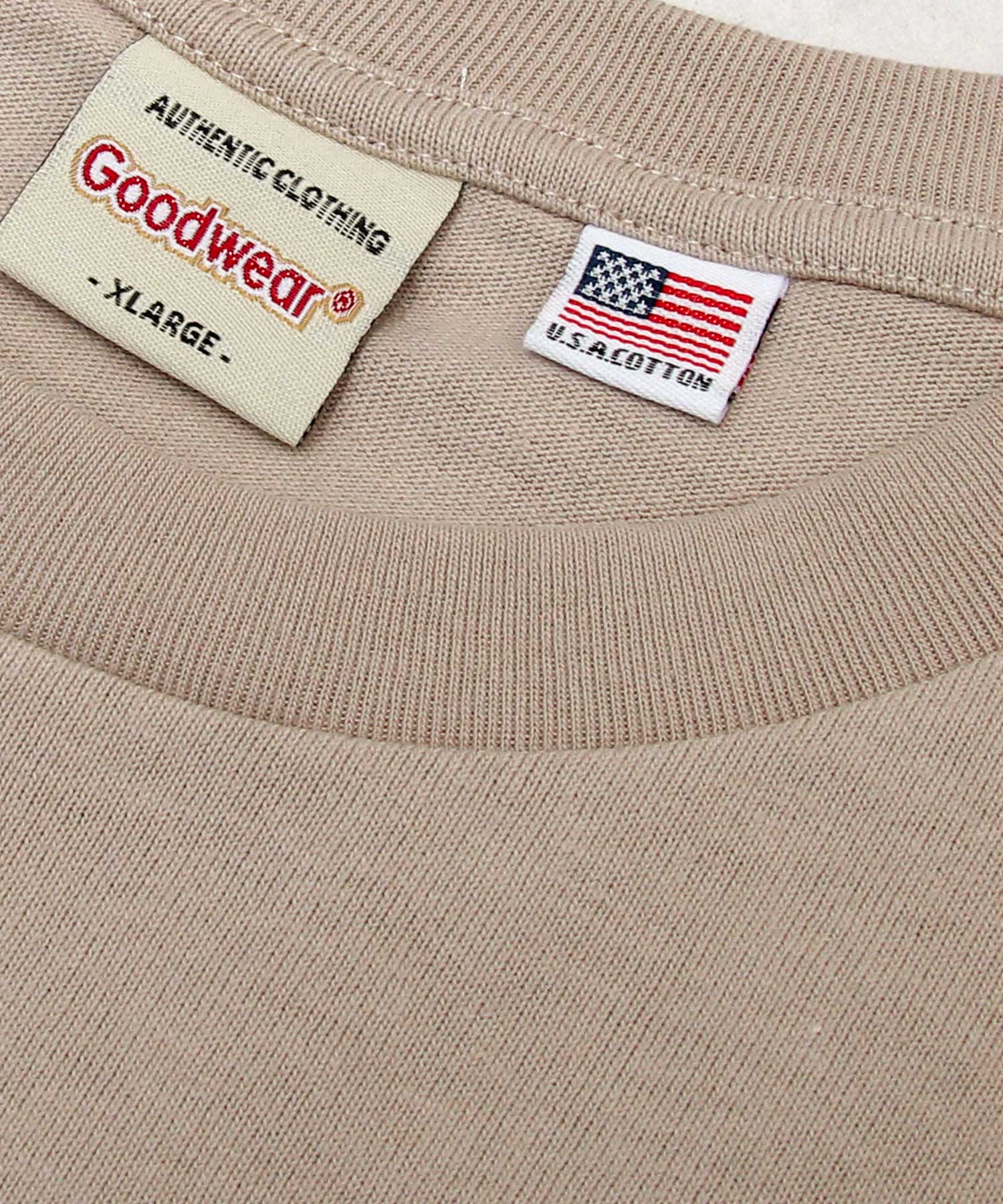 グッドウェア GOODWEAR USAコットン ポケット付き Tシャツ 半袖 スーパービッグシルエット オーバーサイズ （ブラック） ブラック