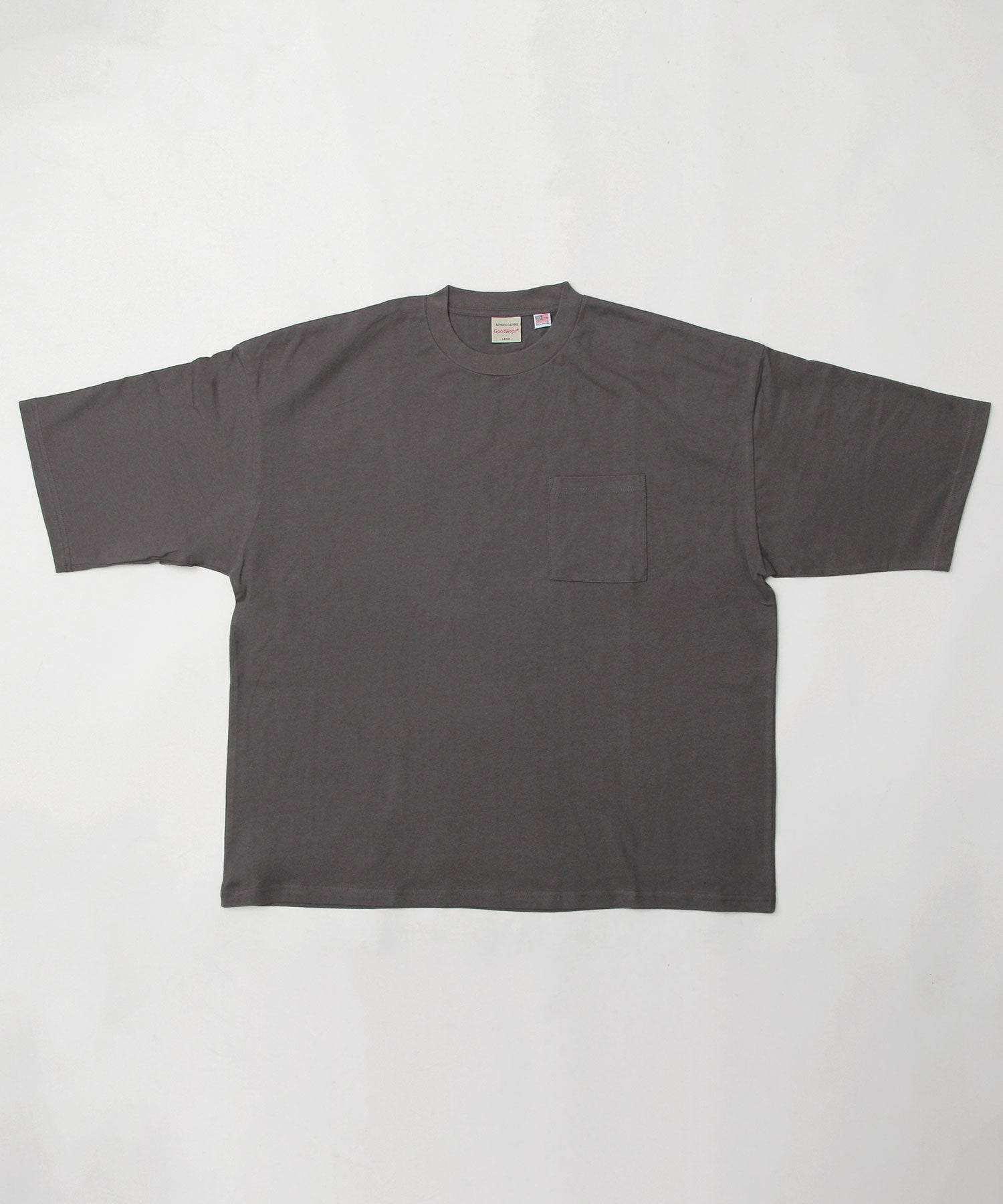 グッドウェア GOODWEAR USAコットン ポケット付き Tシャツ 半袖 スーパービッグシルエット オーバーサイズ （ブラック） ブラック