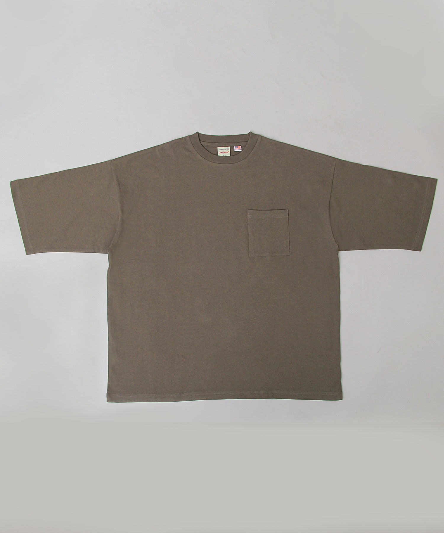 グッドウェア GOODWEAR USAコットン ポケット付き Tシャツ 半袖 スーパービッグシルエット オーバーサイズ （ブラック） ブラック