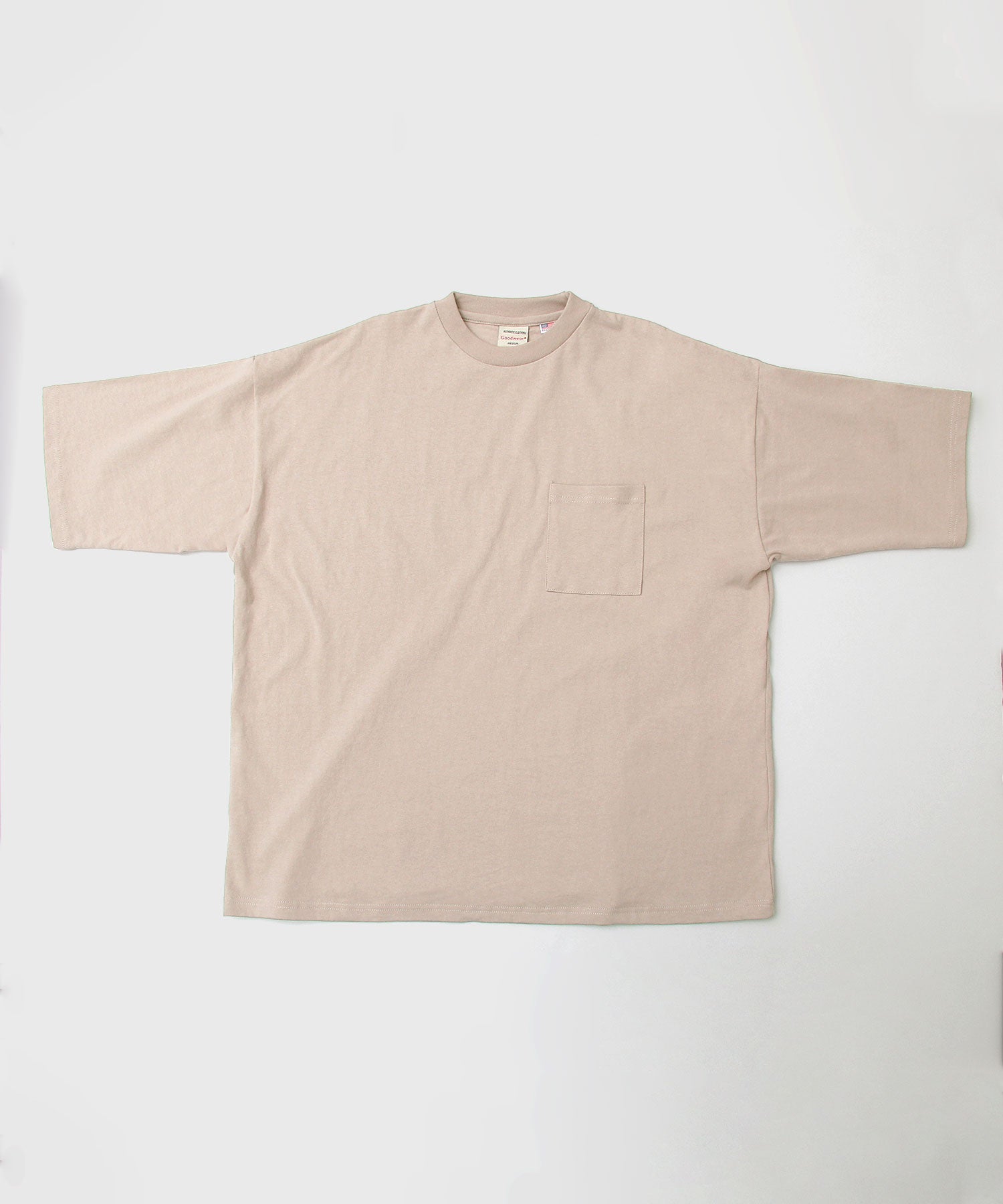グッドウェア GOODWEAR USAコットン ポケット付き Tシャツ 半袖 スーパービッグシルエット オーバーサイズ （ブラック） ブラック