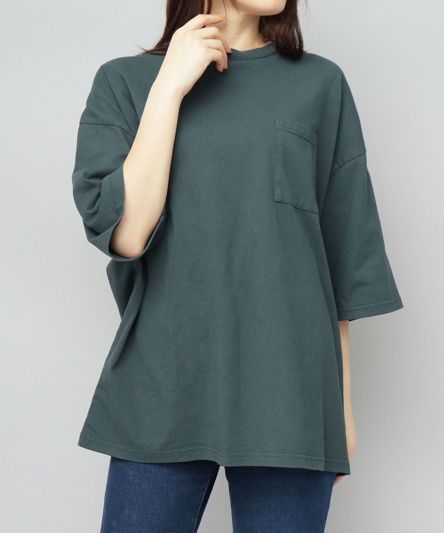 Goodwear GOODWEAR USA Cotton Pocket T-Shirt Short Sleeve Super Big Silhouette Oversized