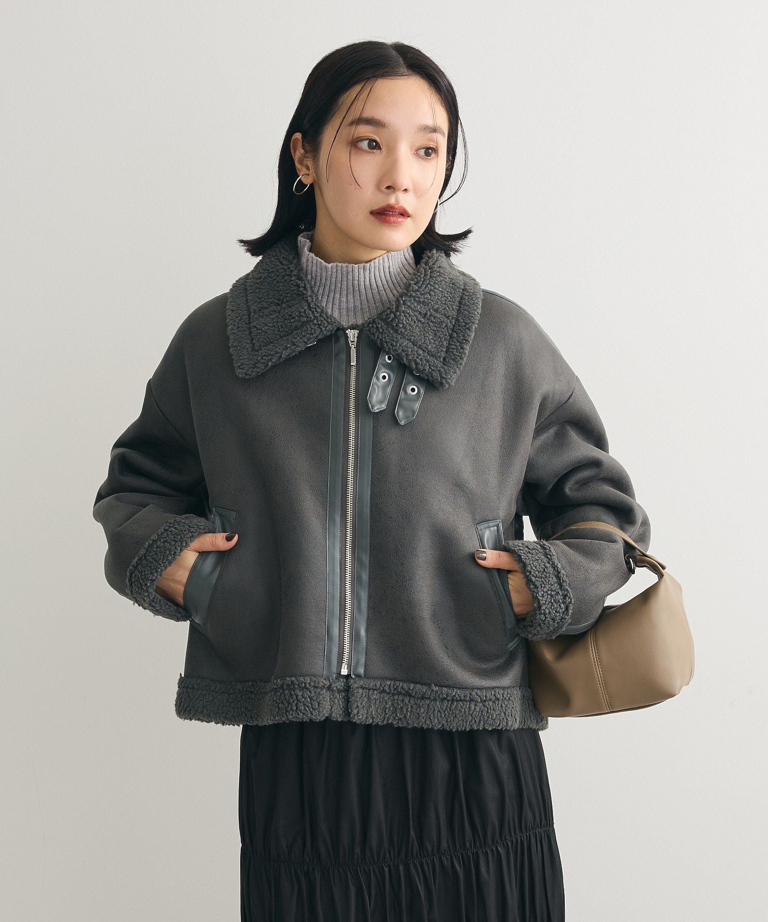 グリーン パークス Green Parks フェイクムートンブルゾン