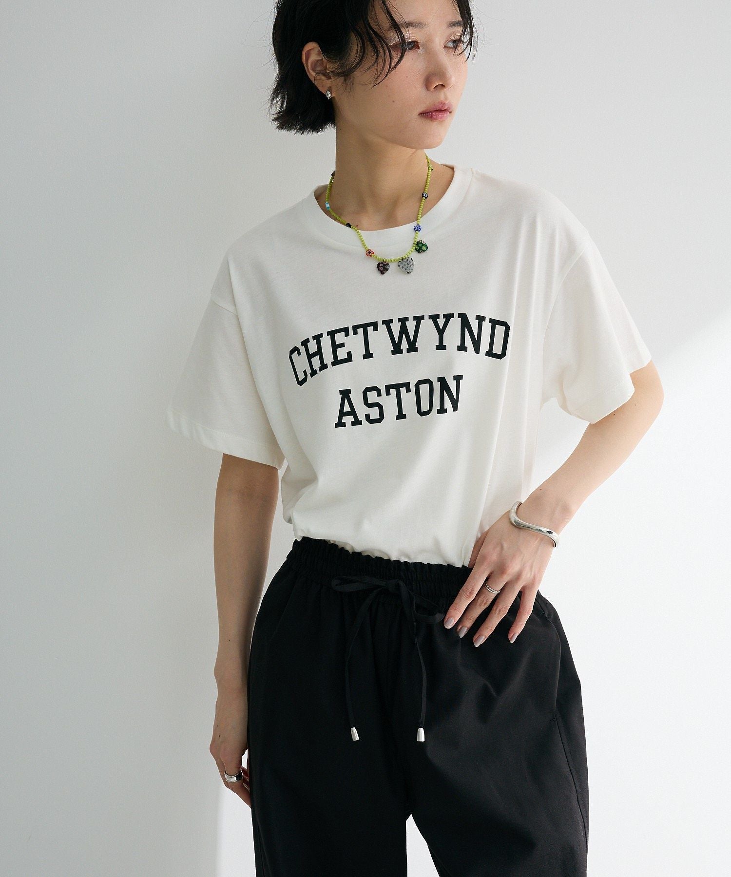 グリーン パークス Green Parks 汗染み防止カレッジロゴボックスTシャツ （オフホワイト） オフホワイト