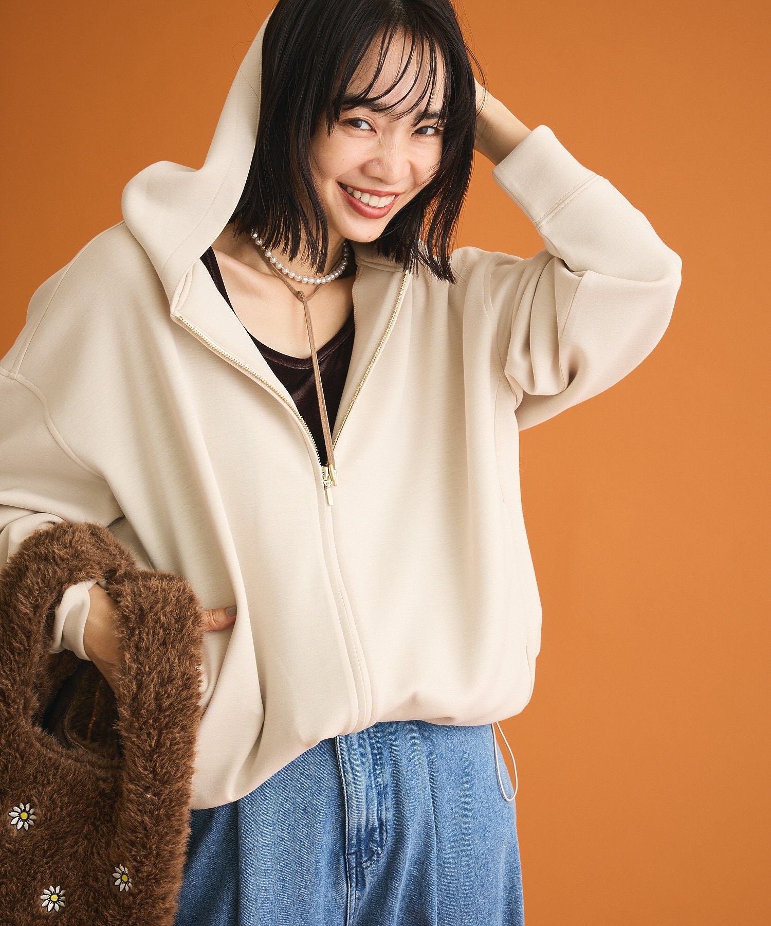 グリーン パークス Green Parks ダンボールZIPパーカー （ライトベージュ） ライトベージュ