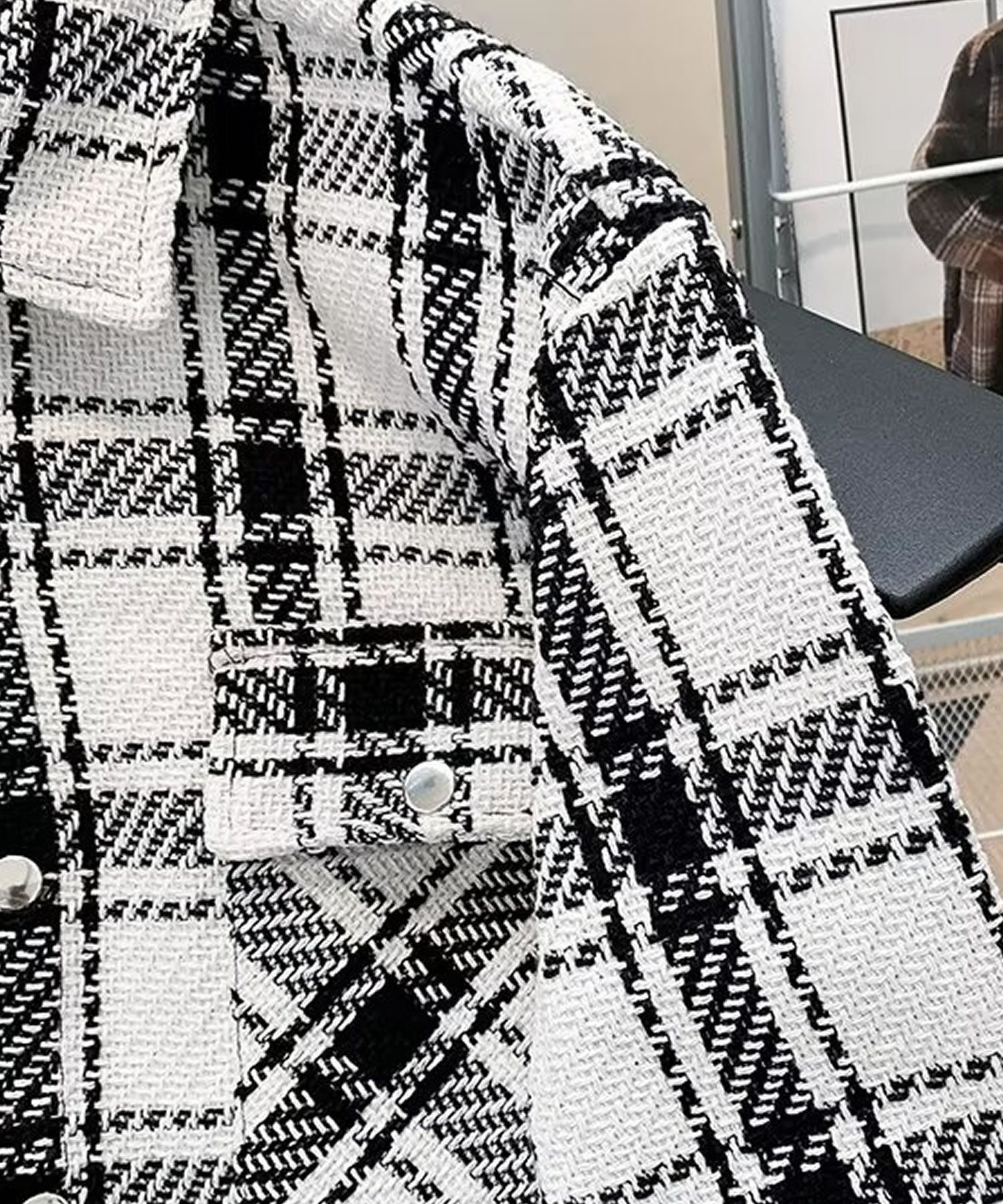 グランディール Grandeir ビッグシルエットチェック柄シャツジャケット