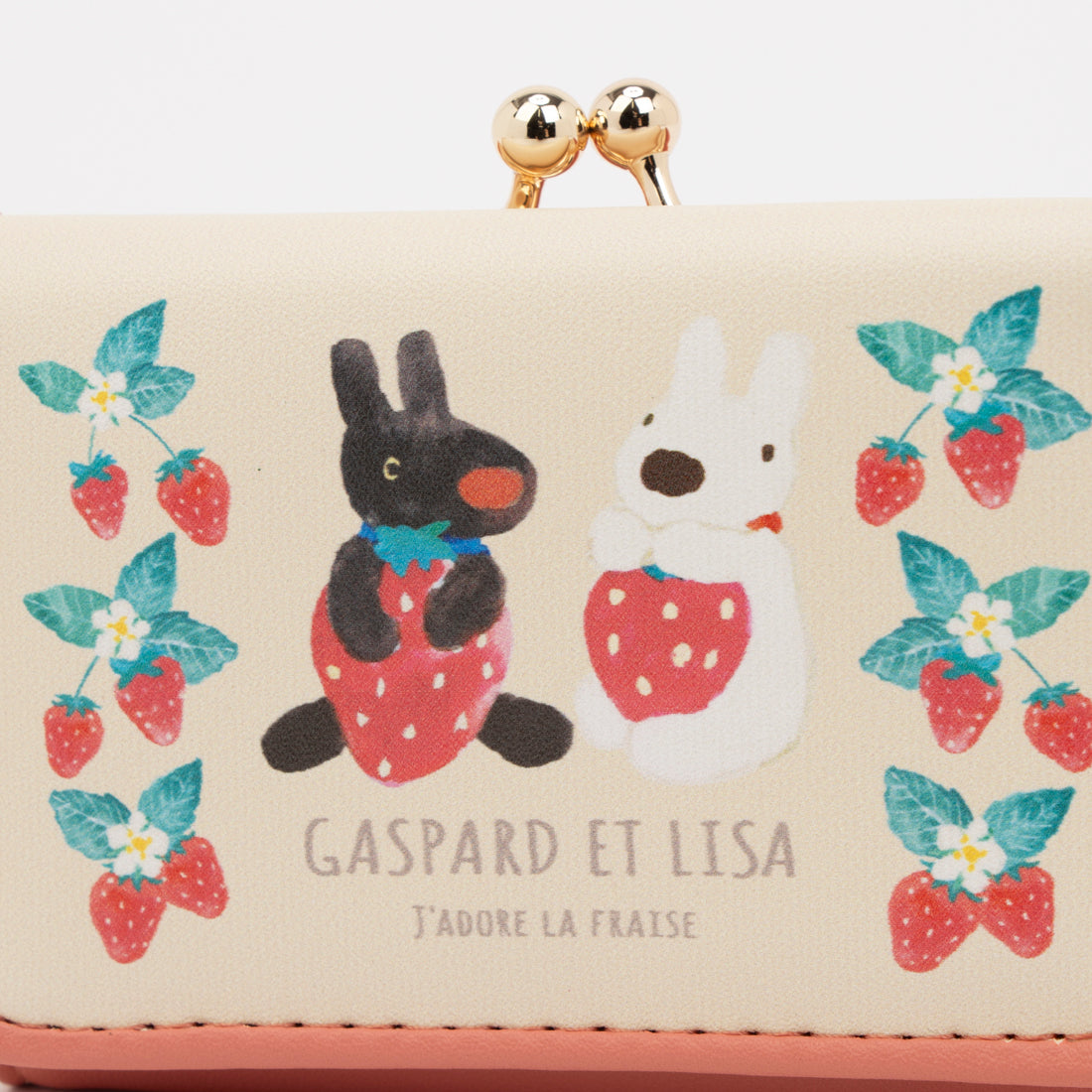 リサトガスパール Gaspard et Lisa リサとガスパール イチゴ柄 がま口 三つ折り財布（ピンク） ピンク