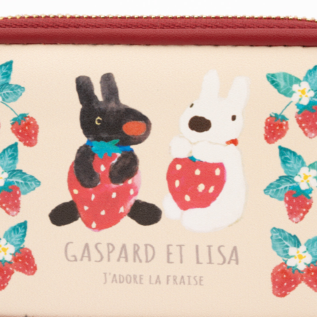 リサトガスパール Gaspard et Lisa リサとガスパール イチゴ柄 ラウンドファスナー 小銭入れ（レッド） レッド