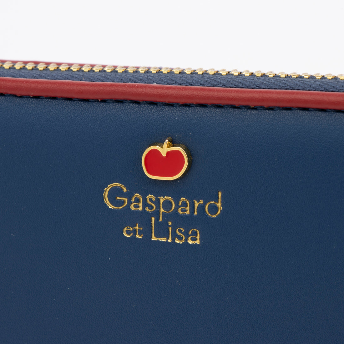 リサトガスパール Gaspard et Lisa 財布 レディース 長財布 ラウンドファスナー 人気 キャラクター リサガス リンゴ柄 林檎 （ネイビー） ネイビー