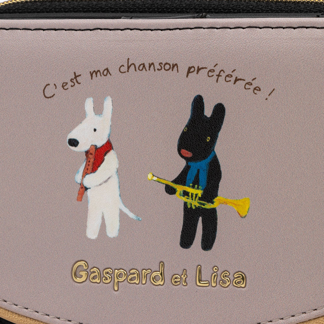 リサトガスパール Gaspard et Lisa 財布 レディース 2つ折り ラウンドファスナー 絵本柄 人気 キャラクター コンパクト 使いやすい （ブラック） ブラック