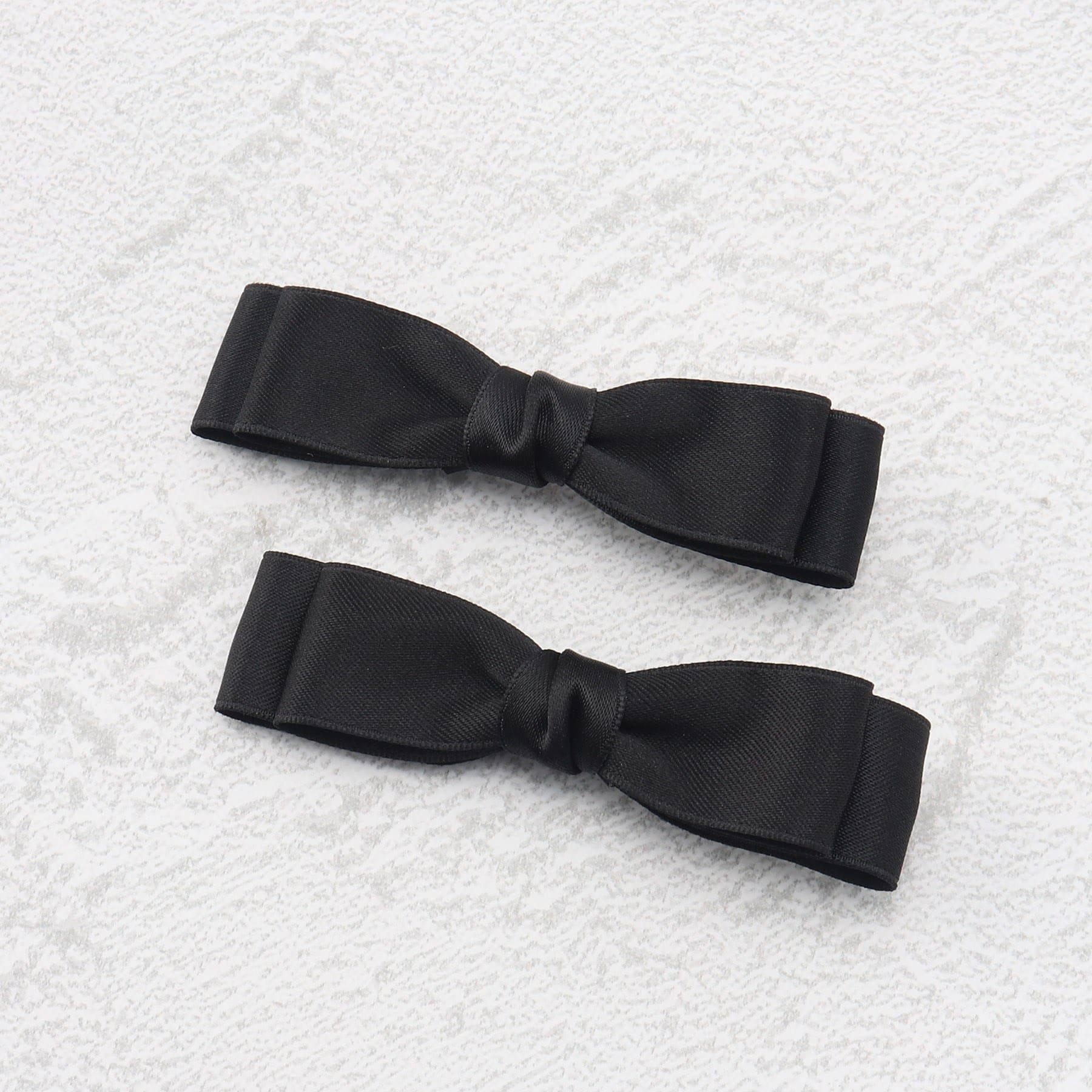 グランドエッジ Grandedge ヘアクリップ ダブル リボン ベーシックカラー 無地 2個セット （ブラック(019)） ブラック(019)