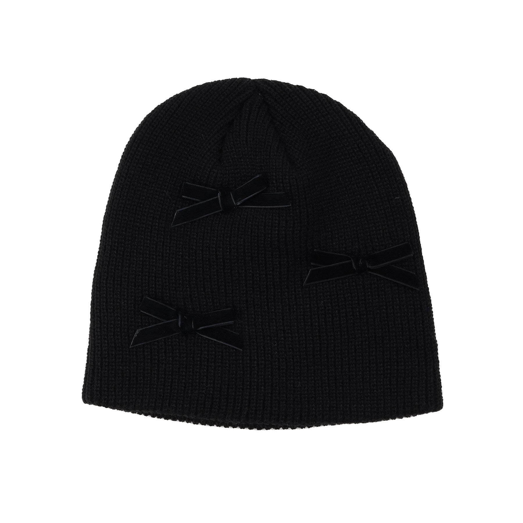 グランドエッジ Grandedge ベロアリボンニット帽,ブラック(019)