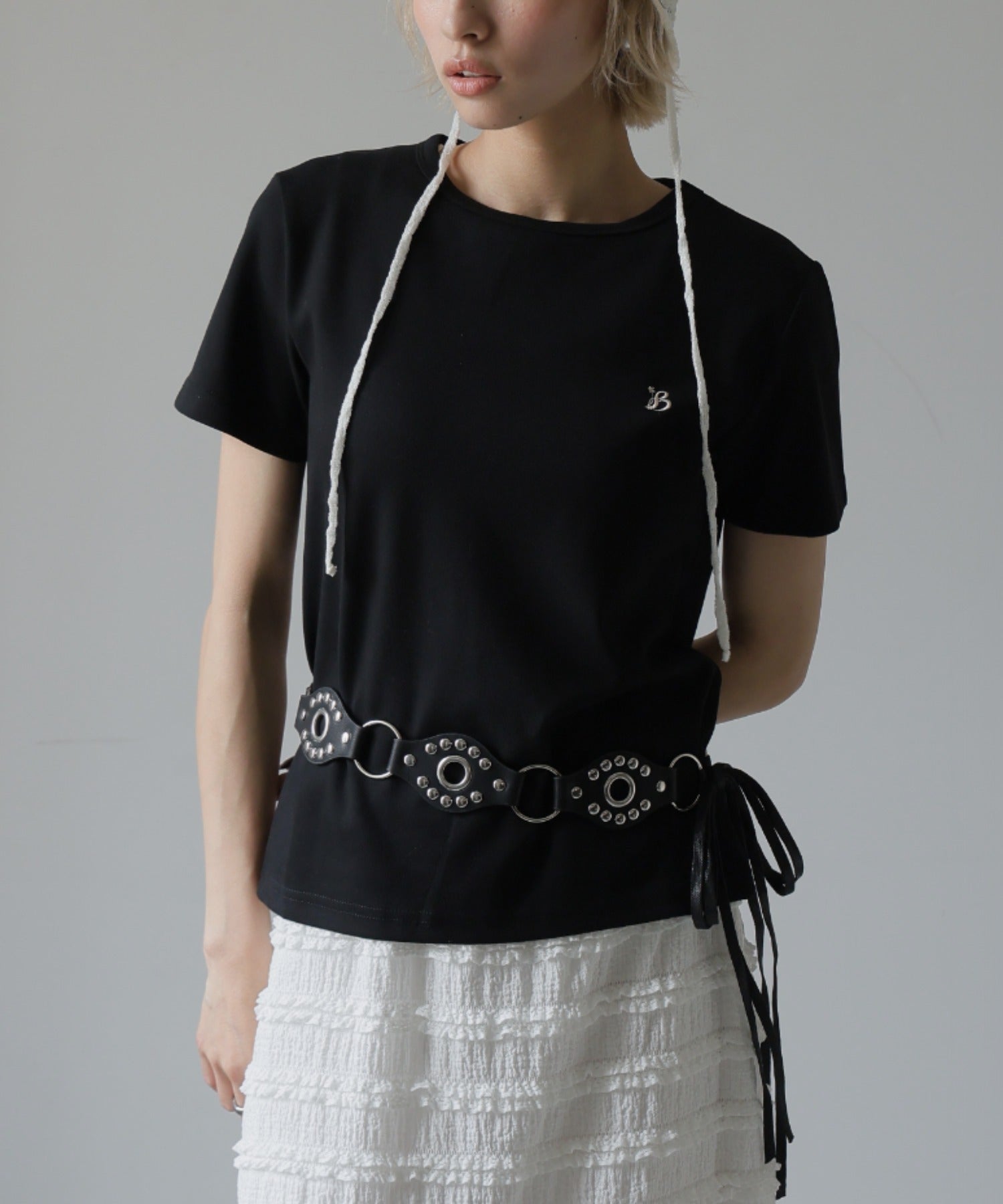 ガーリードール Girly Doll ワンポイント刺繍Tシャツ （ブラック） ブラック