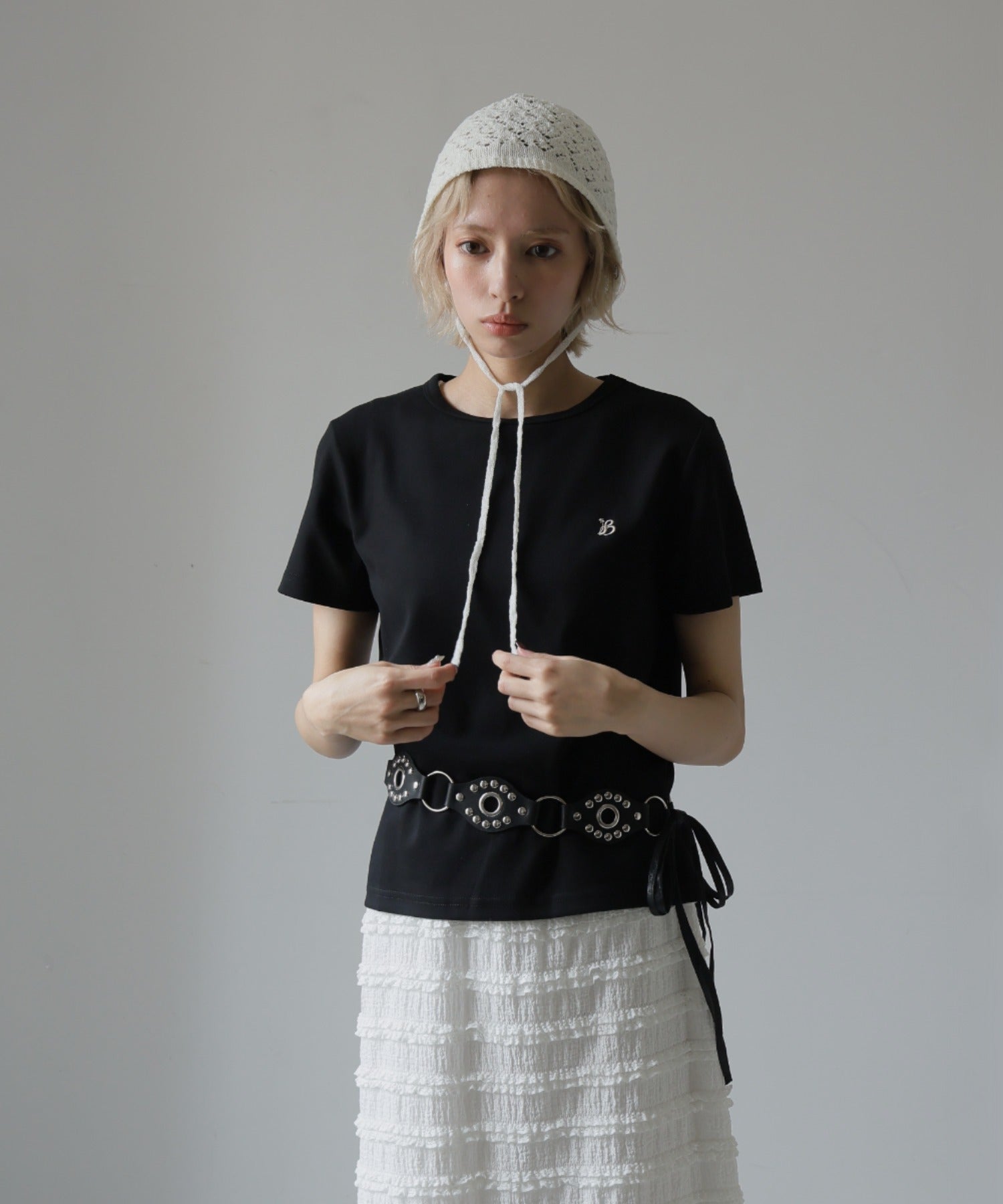ガーリードール Girly Doll ワンポイント刺繍Tシャツ （ブラック） ブラック