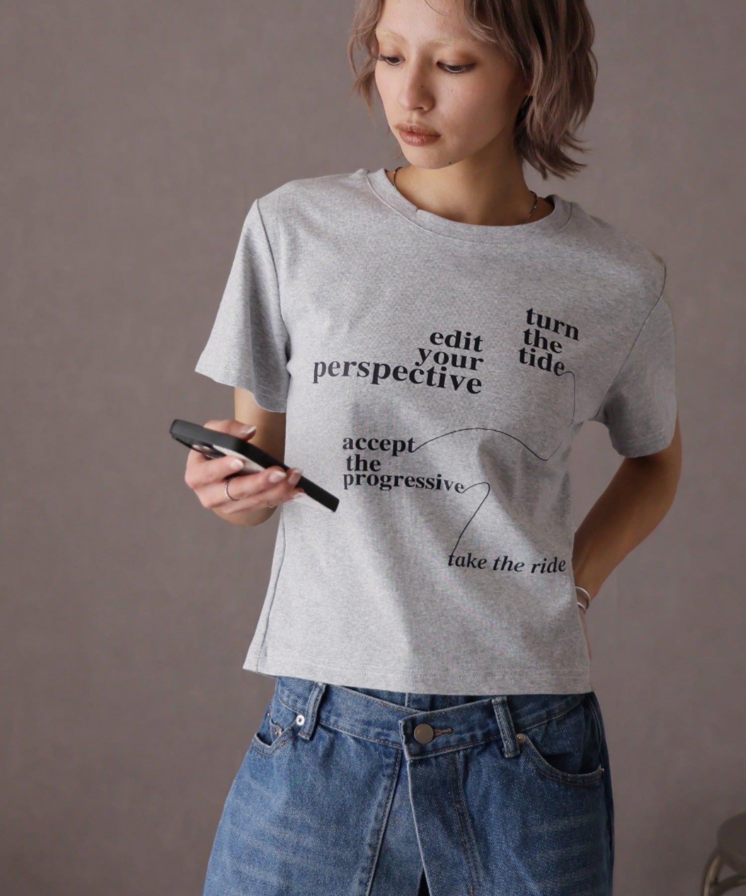 ガーリードール Girly Doll ロゴプリントコンパクトTシャツ （グレー） グレー
