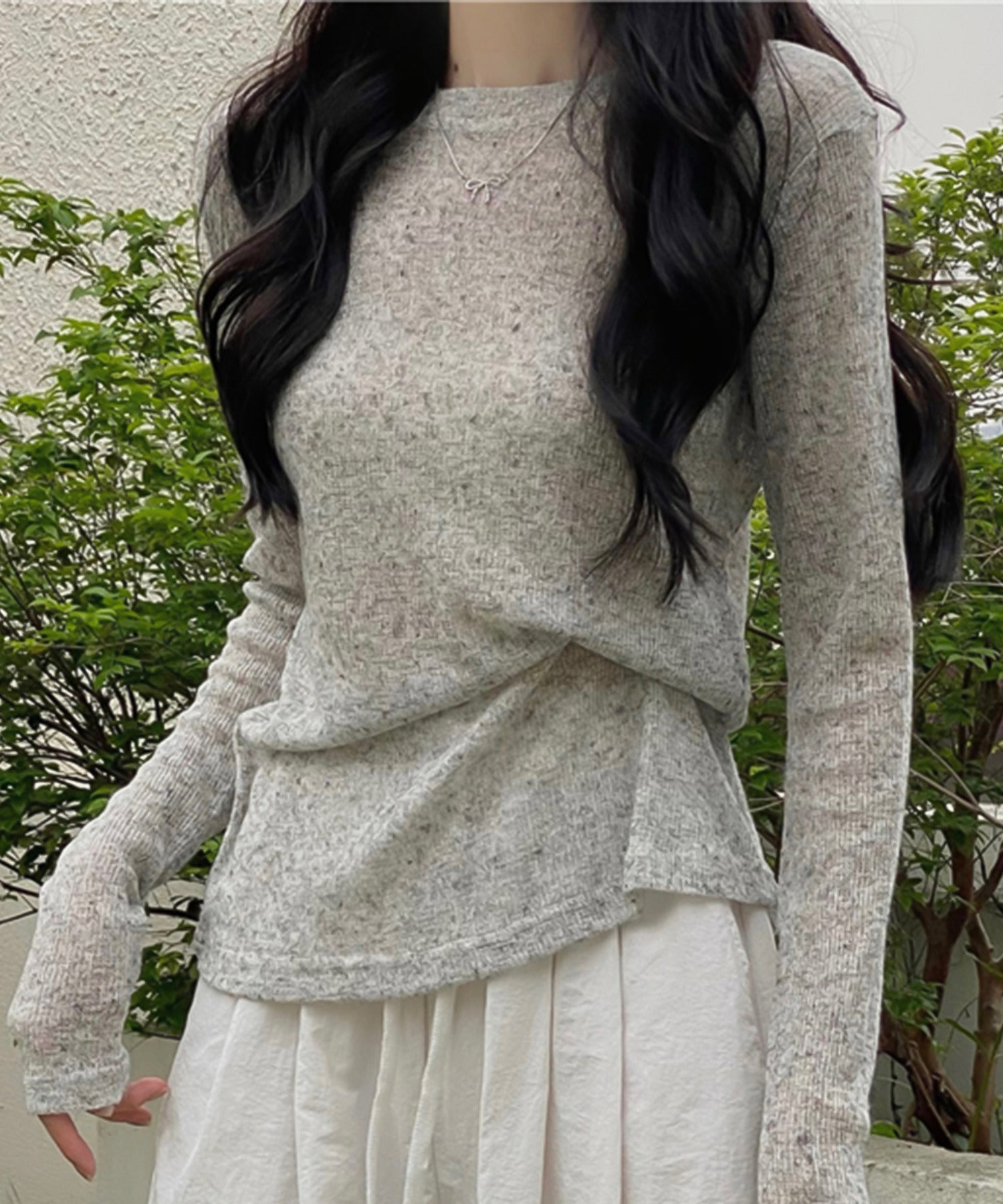 ガーリードール Girly Doll シアーロングスリーブカットソー （グレー） グレー