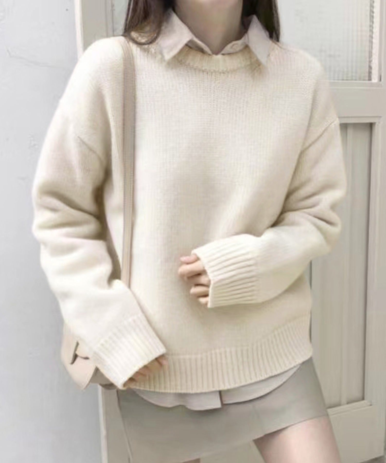 ガーリードール Girly Doll クルーネックニットプルオーバー （オフホワイト） オフホワイト