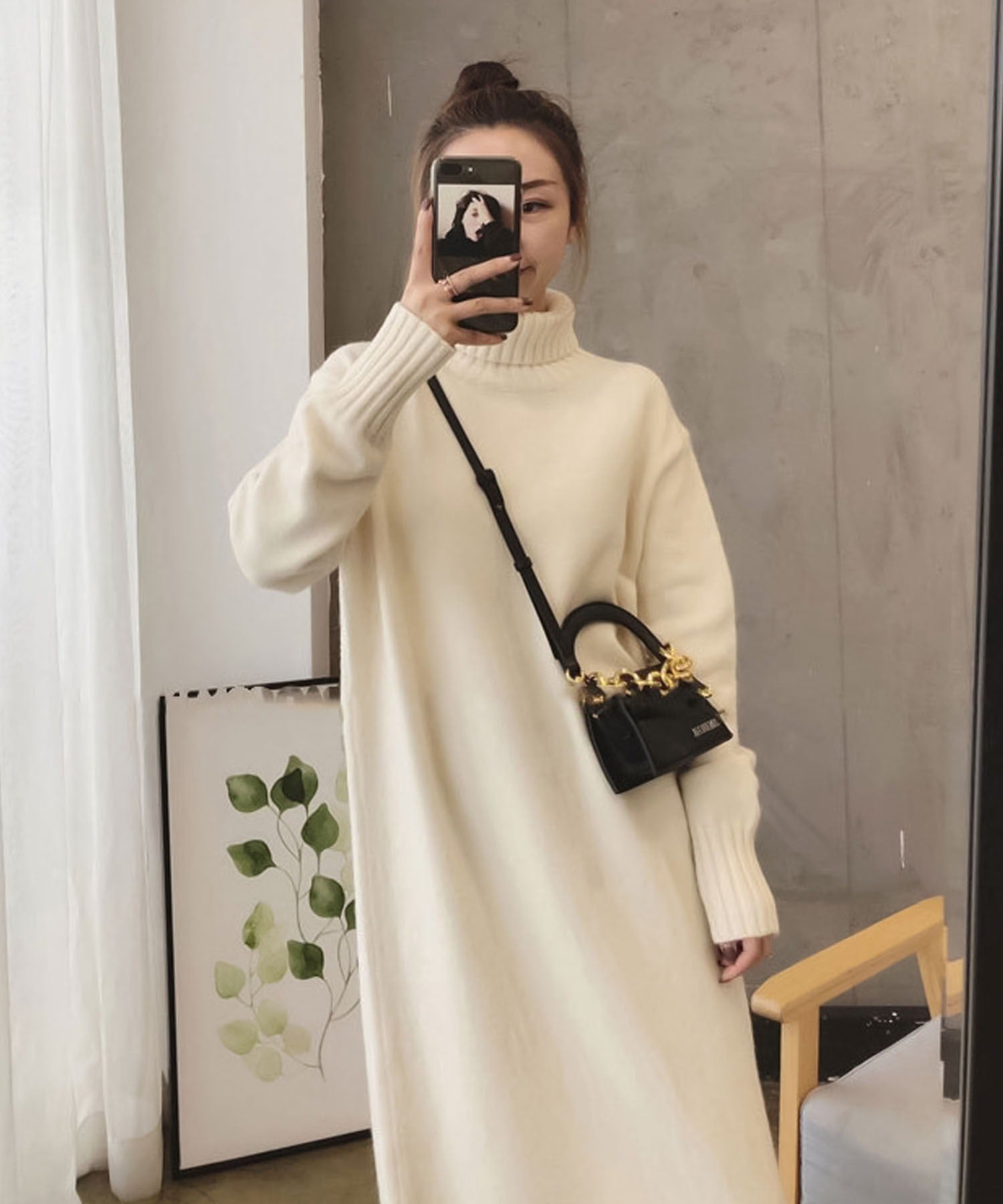 ガーリードール Girly Doll ハイネックニットワンピース （アイボリー） アイボリー