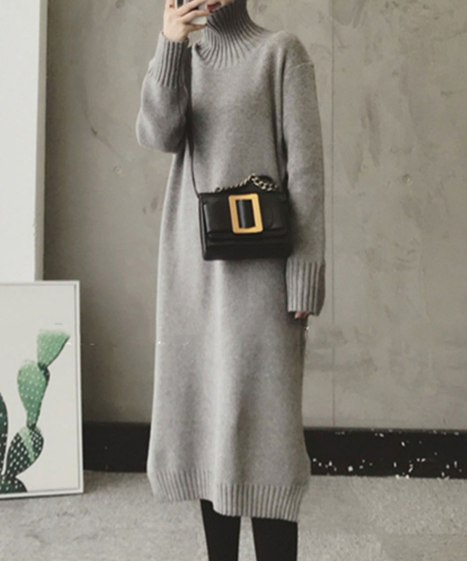 ガーリードール Girly Doll ハイネックニットワンピース （ライトグレー） ライトグレー