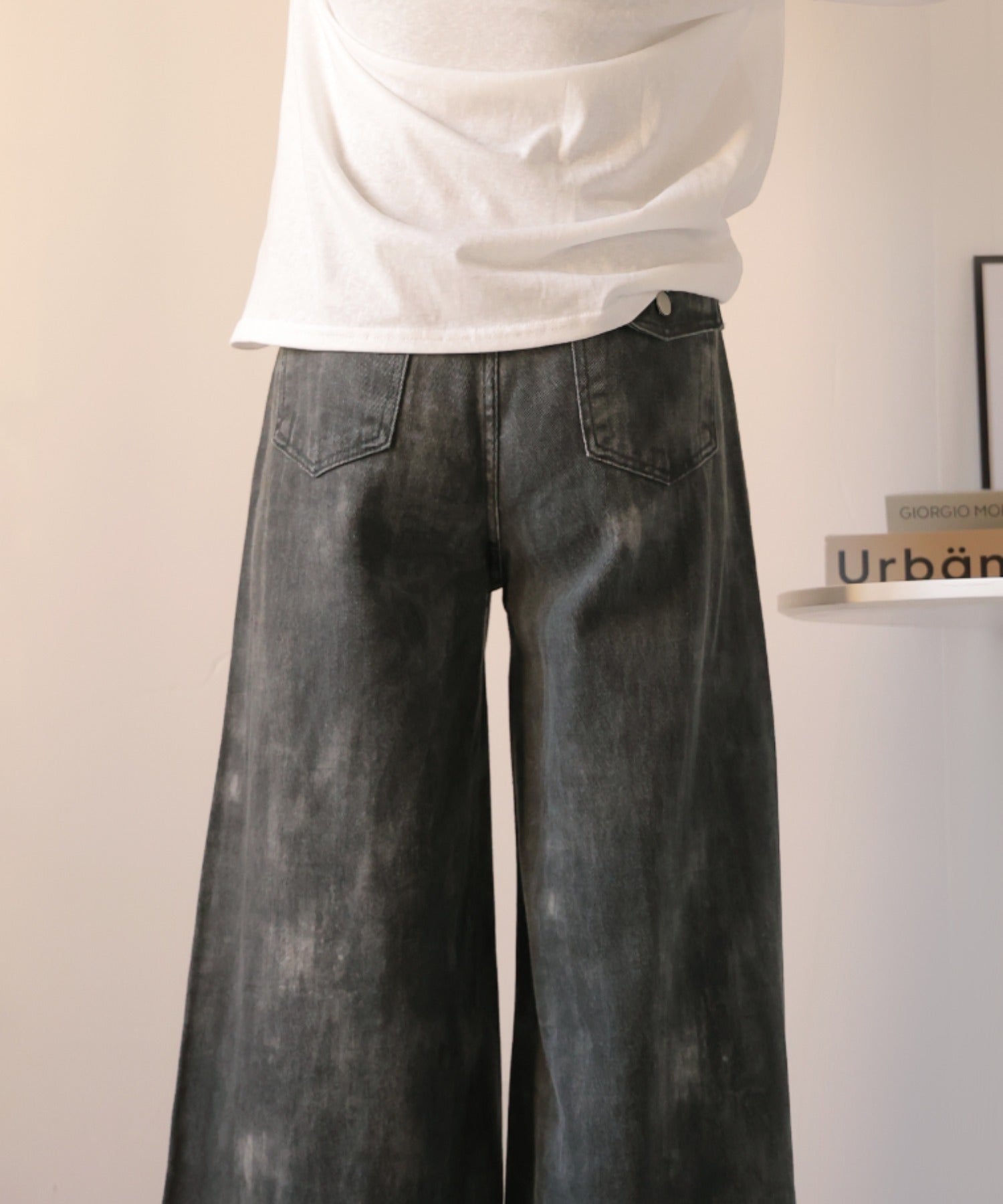 ガーリードール Girly Doll タイダイデザインワイドデニム （ダークグレー） ダークグレー