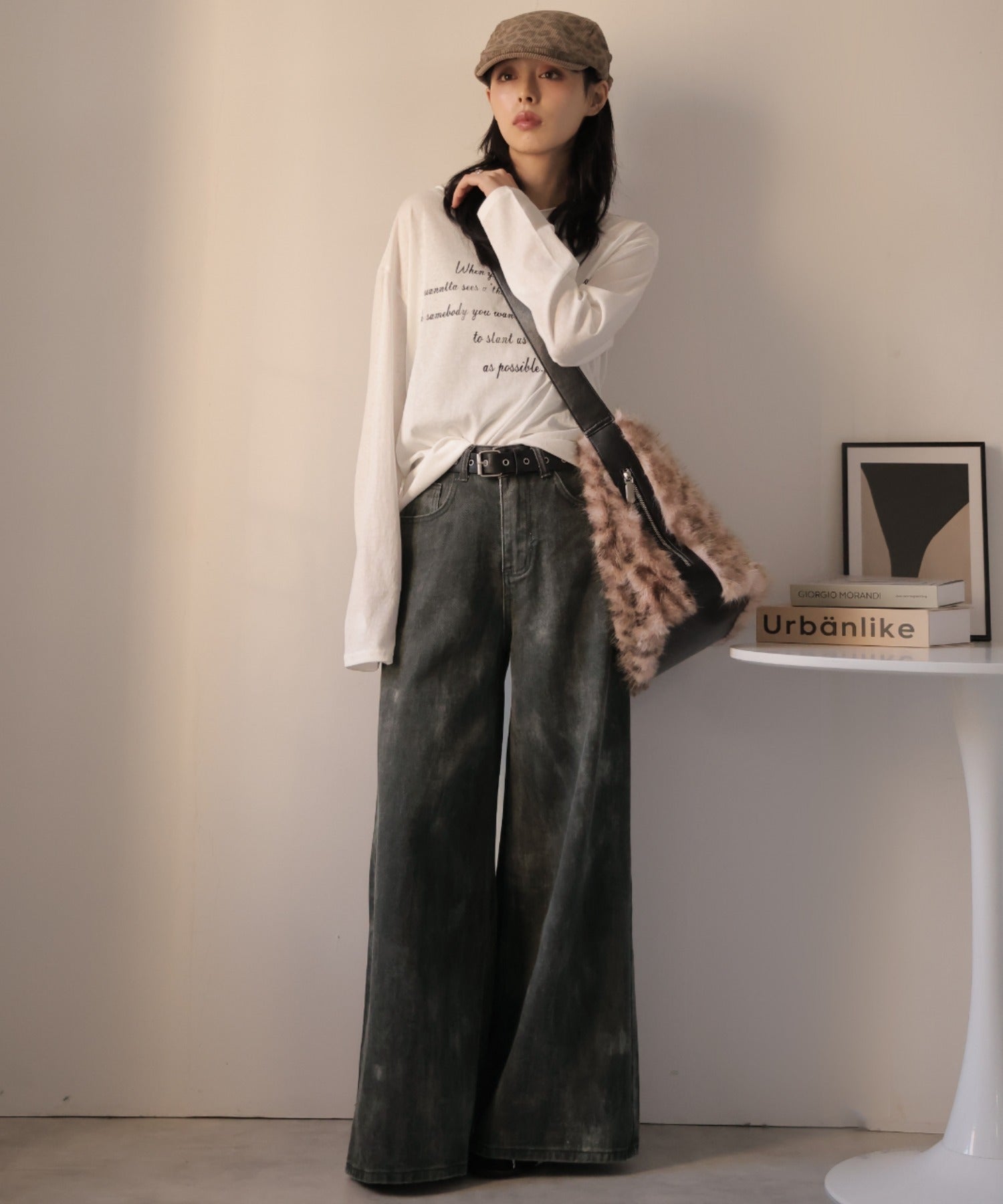 ガーリードール Girly Doll タイダイデザインワイドデニム （ダークグレー） ダークグレー