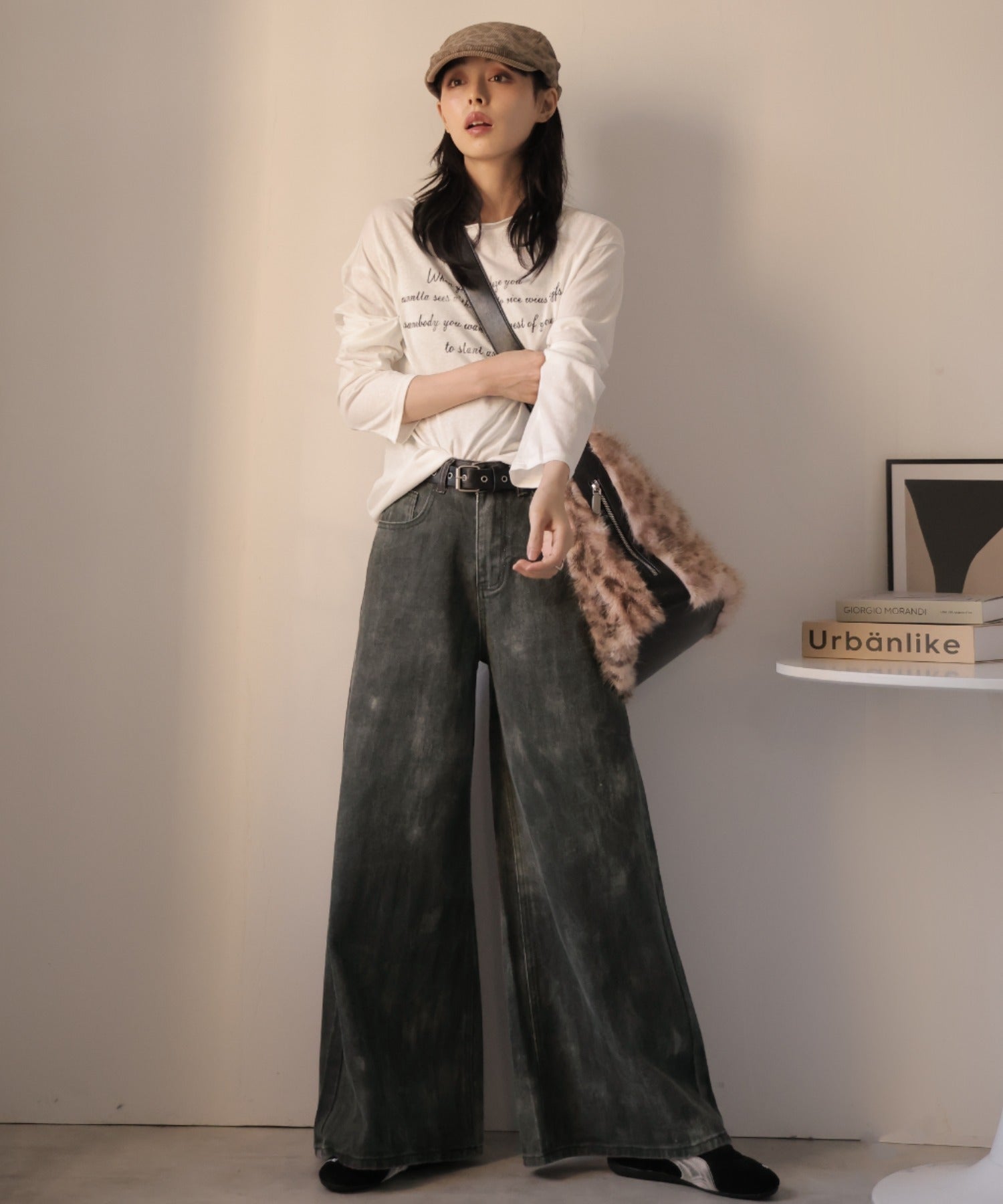 ガーリードール Girly Doll タイダイデザインワイドデニム （ダークグレー） ダークグレー