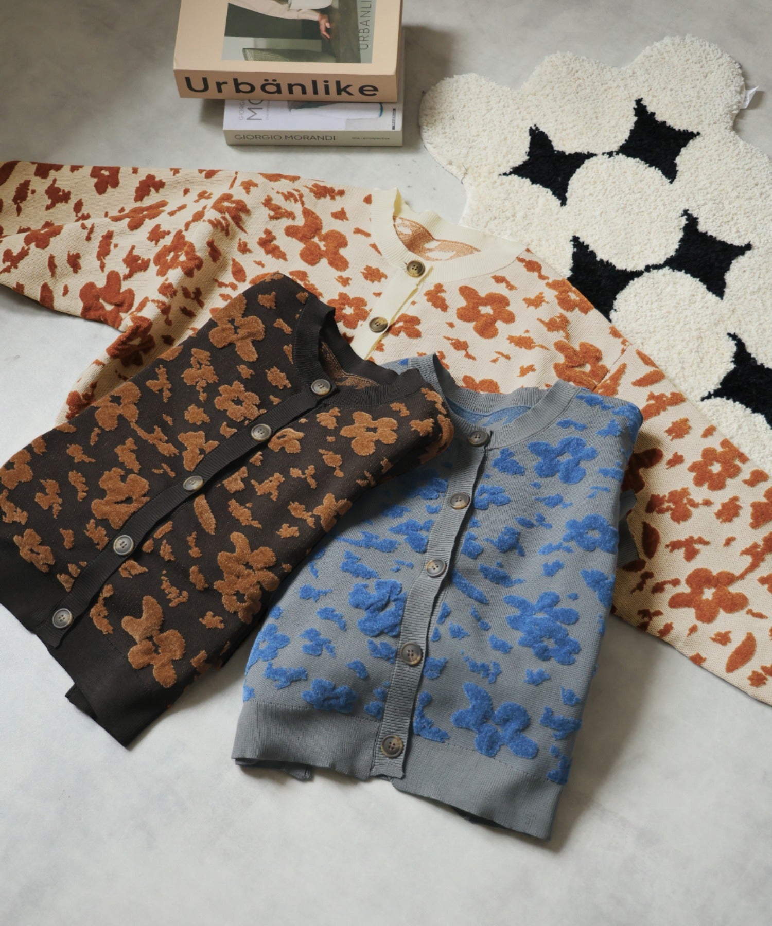 ガーリードール Girly Doll モール花柄ショートカーデ （グレー） グレー